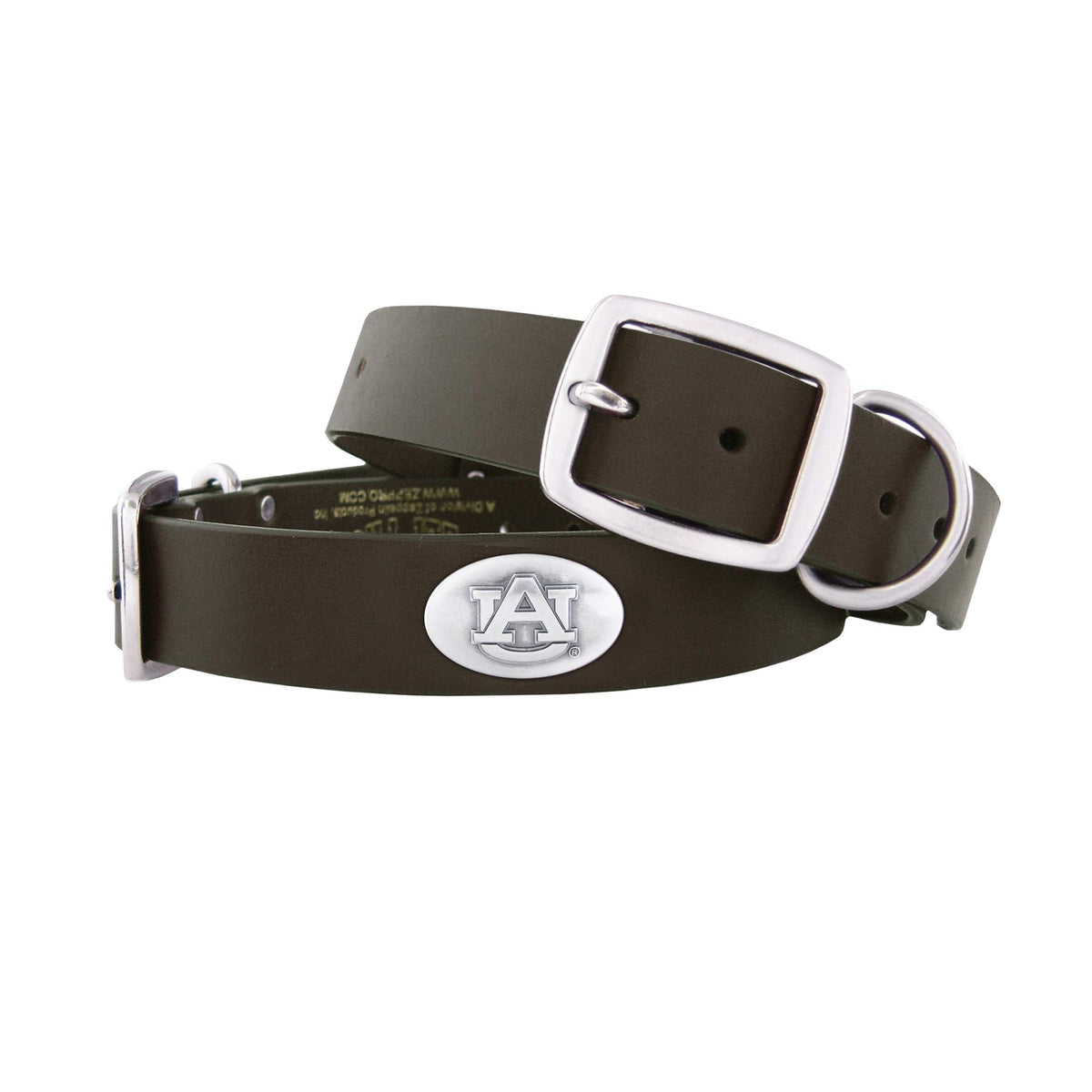 Zep-Pro Auburn Tigers Brown Leather Concho Dog Collar, X-Large