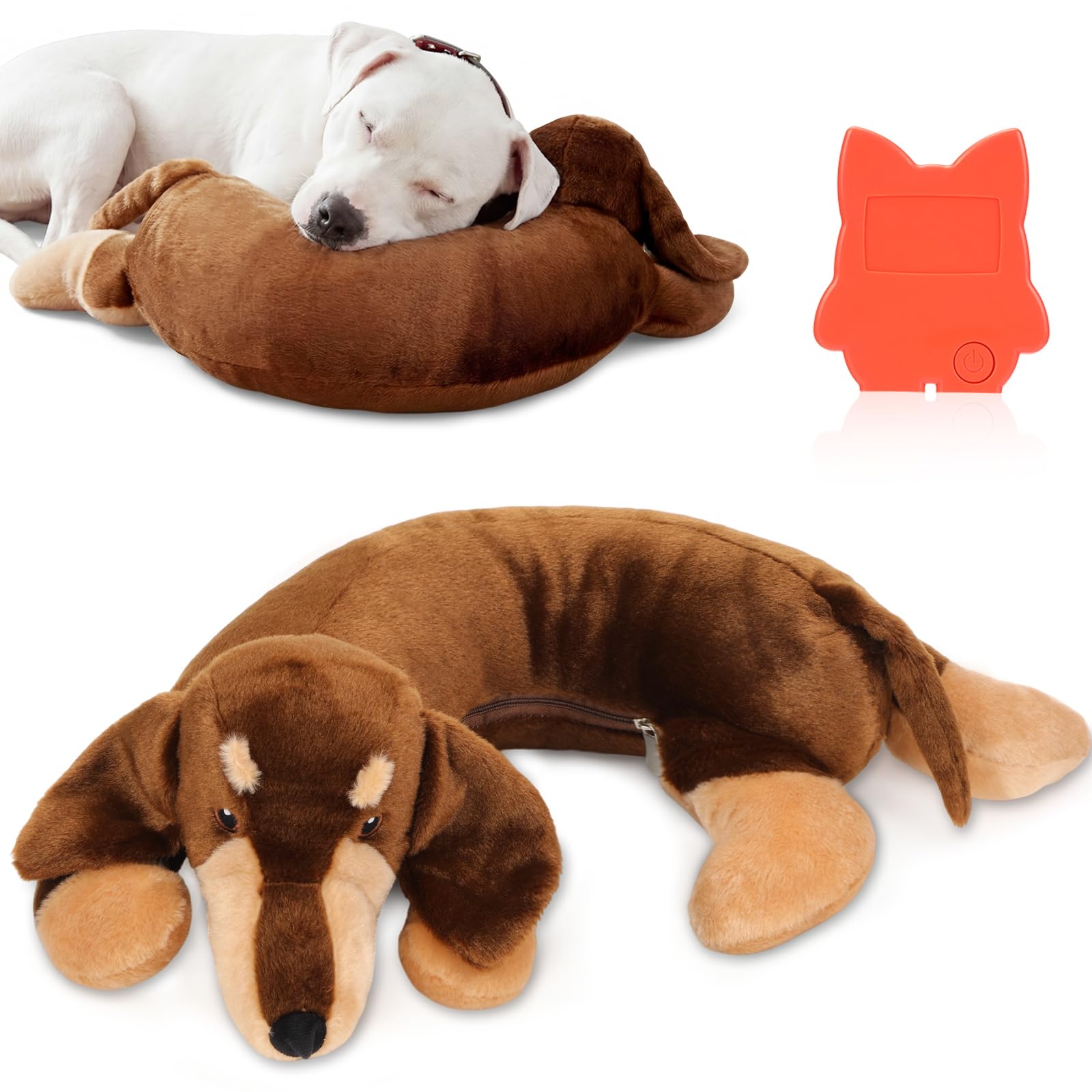 Soulchen Heartbeat Toy for Dog Anxiety Relief Stuffed Animal Comfort Toy for Puppies, Sleep Aid Plush for Crate & Kennel Trainin