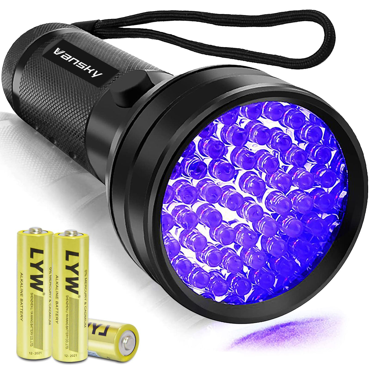 Vansky Black Light Uv Flashlight, 2023 Upgraded 51 Led Blacklight Pet Urine Detector For Dog/Cat Urine, Dry Stains, Bed Bug, Matching With Pet Odor Eliminator(Batteries Are Included)