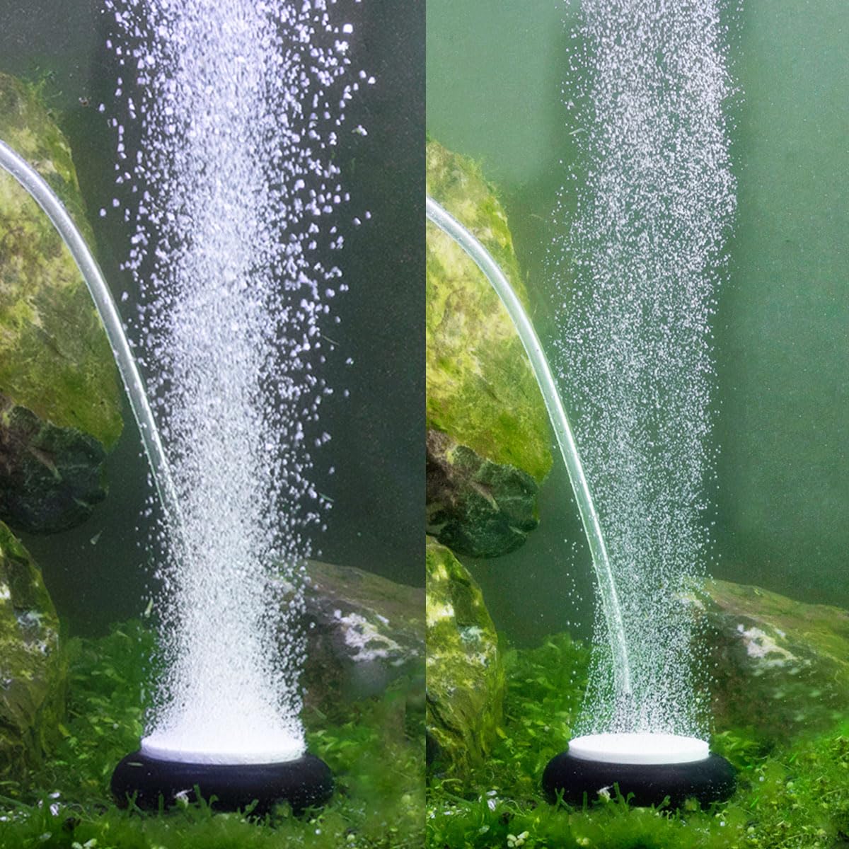 Hygger Aquarium Air Stone, Fish Tank Bubbler, Nano Furnace Flue Round Stone Disk, Small Bubbles And High Dissolved Oxygen, With 2 Suction Cups, 1 Adjust Valve, 1 Check Valve (2 Inch)