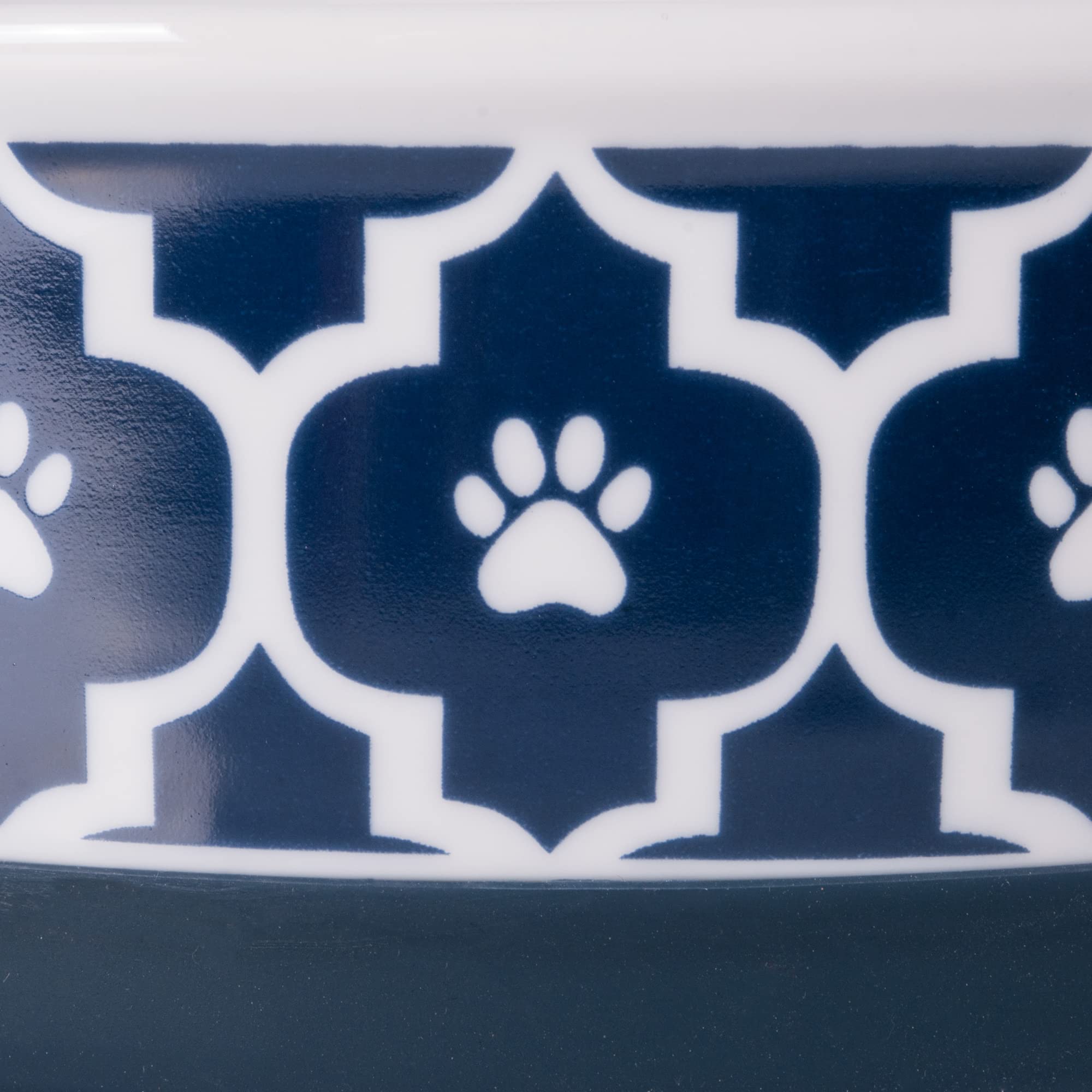 Bone Dry Lattice Collection Pet Bowl & Canister, Single Dish, Large 7.5x2.4, Nautical Blue