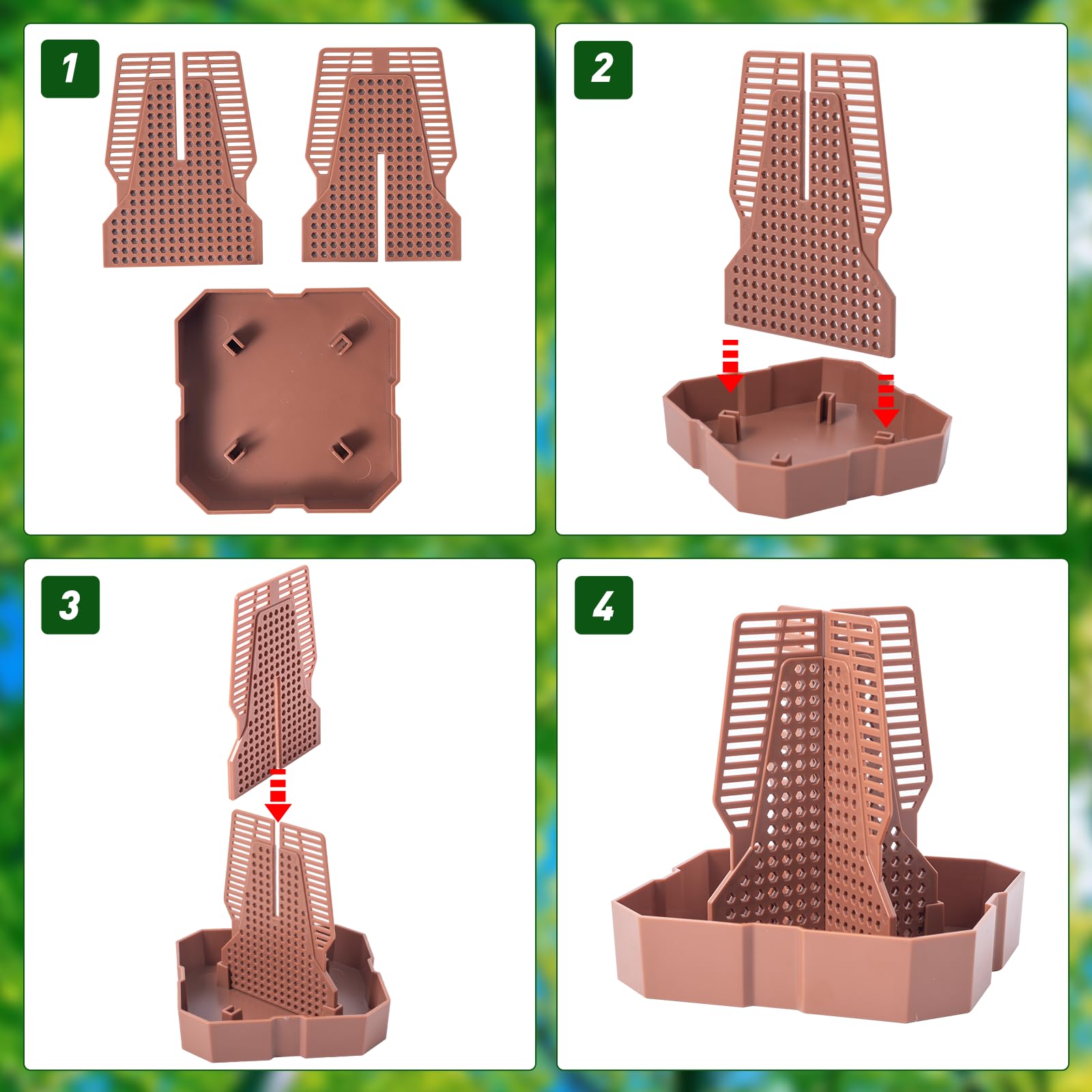 Reptile Feeder Bowls With Climbing Ladder For Chameleon,Bearded Dragon,Guardians Hunting Bugs Keep Training Terrarium Bowls For