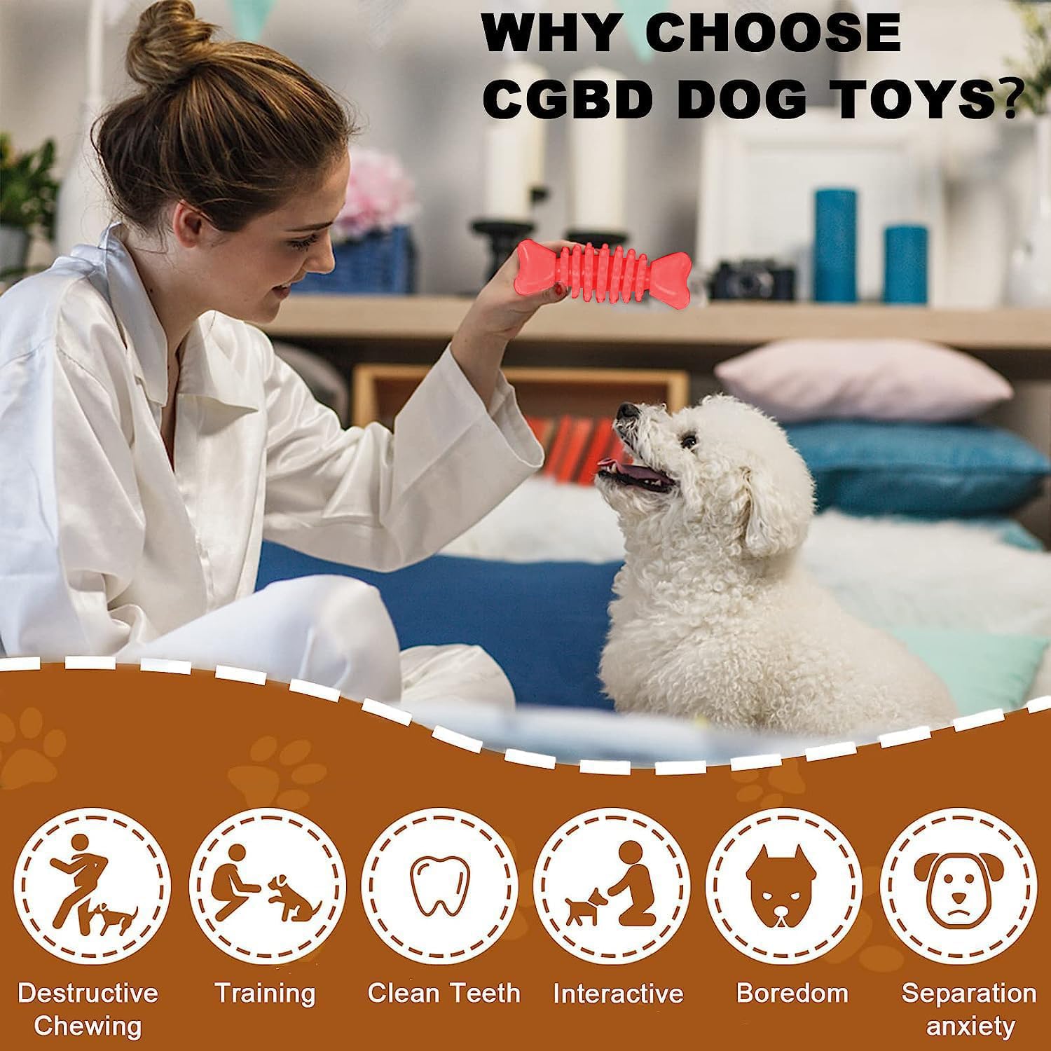 Cgbd Puppy Toys, 6 Pack Dog Chew Toys For Puppy, Cute Red Small Dog Toys, Teething Toys For Puppies, Soft Durable Interactive Chew Toy For Small Dogs