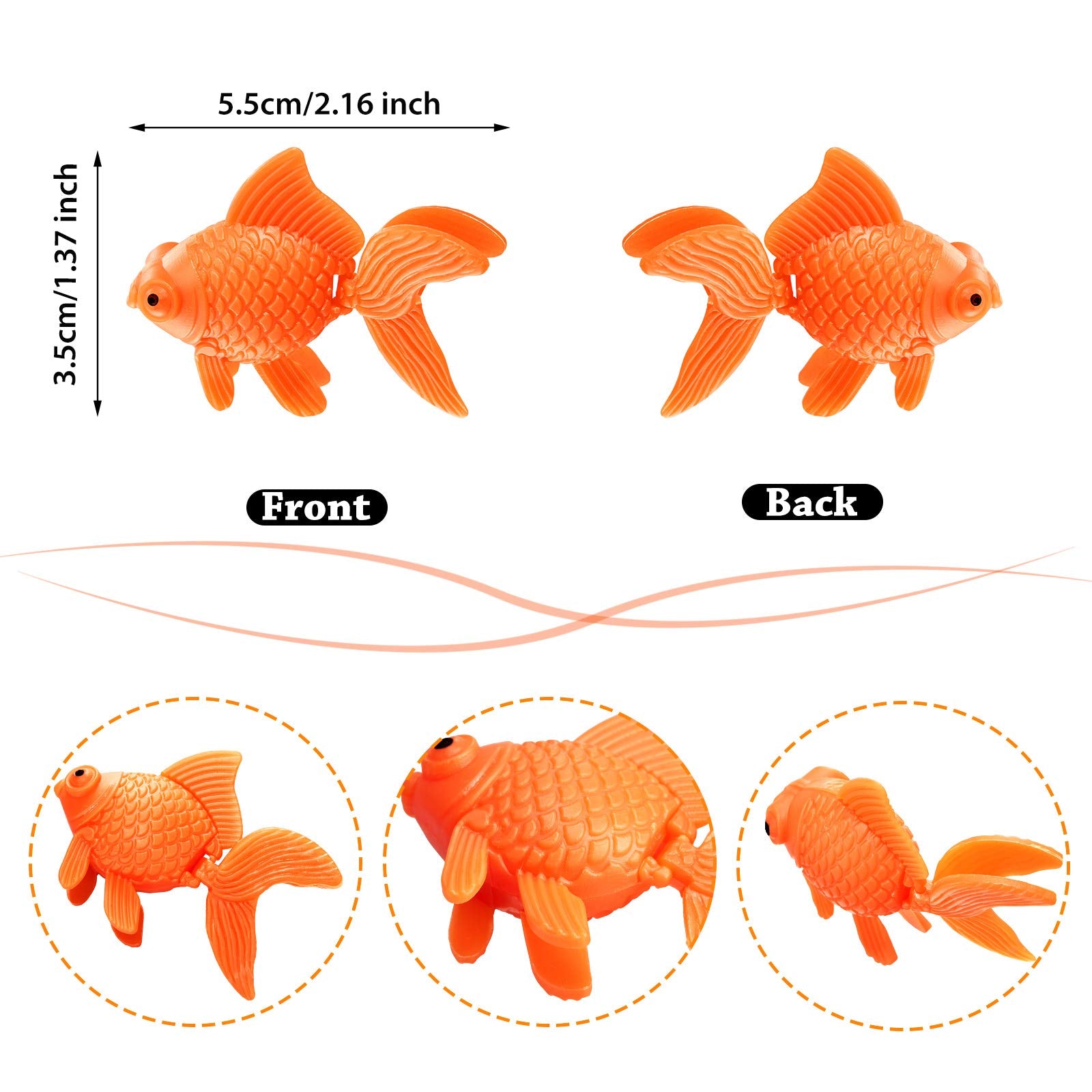 Sumind 30 Pieces Fake Goldfish Plastic Floating Artificial Aquarium Fish Realistic Moving Orange Goldfish Fish Ornament Decorations For Aquarium Fish Tank