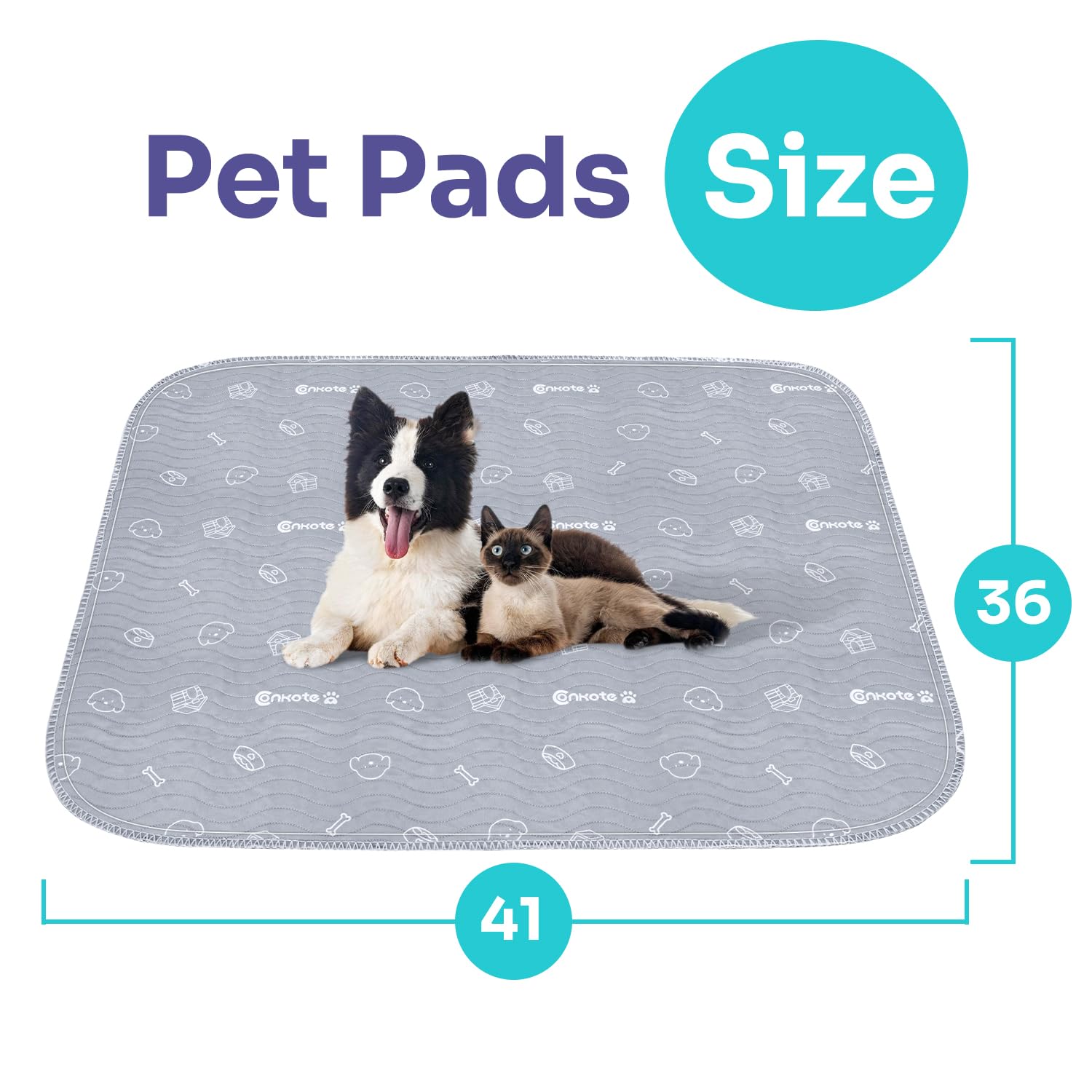 Washable Pee Pads For Dogs 2 Pack , 36''X41'' Super Absorbent Reusable Puppy Pad Non-Slip Dog Playpen Mat Waterproof For Puppy T