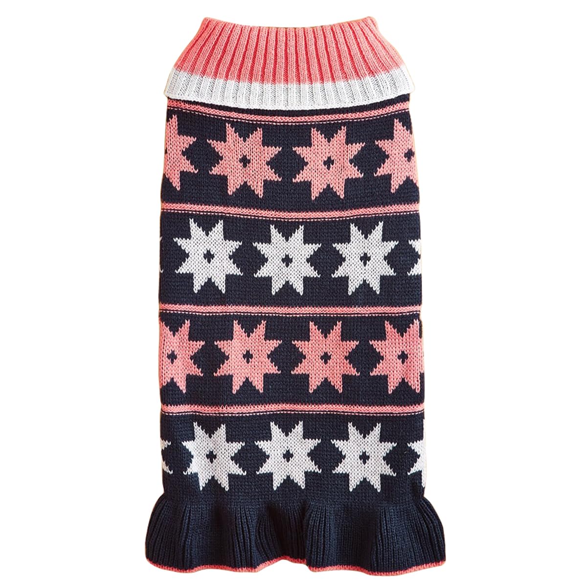 Jecikelon Pet Dog Sweaters for Small Dogs Dress with Snow Knitwear Turtleneck Pullover Dog Clothes Warm Winter Puppy Sweater Lon