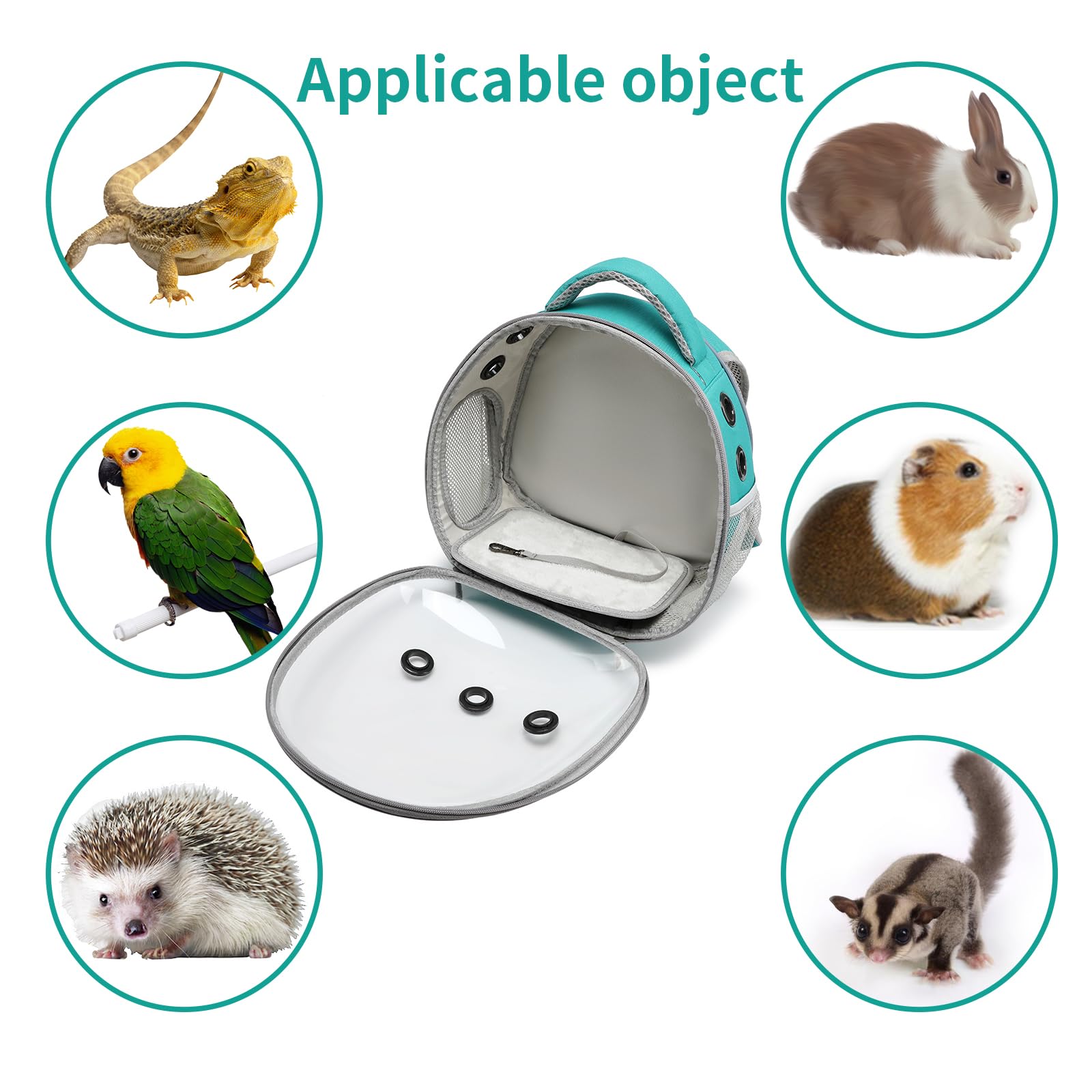 Ioview Portable Travel Pet Backpack Carrier Hamster Bag Guinea Pig Bird Small Dog Cat Turtle Rabbit Cage Rabbit Guinea Pig Squir