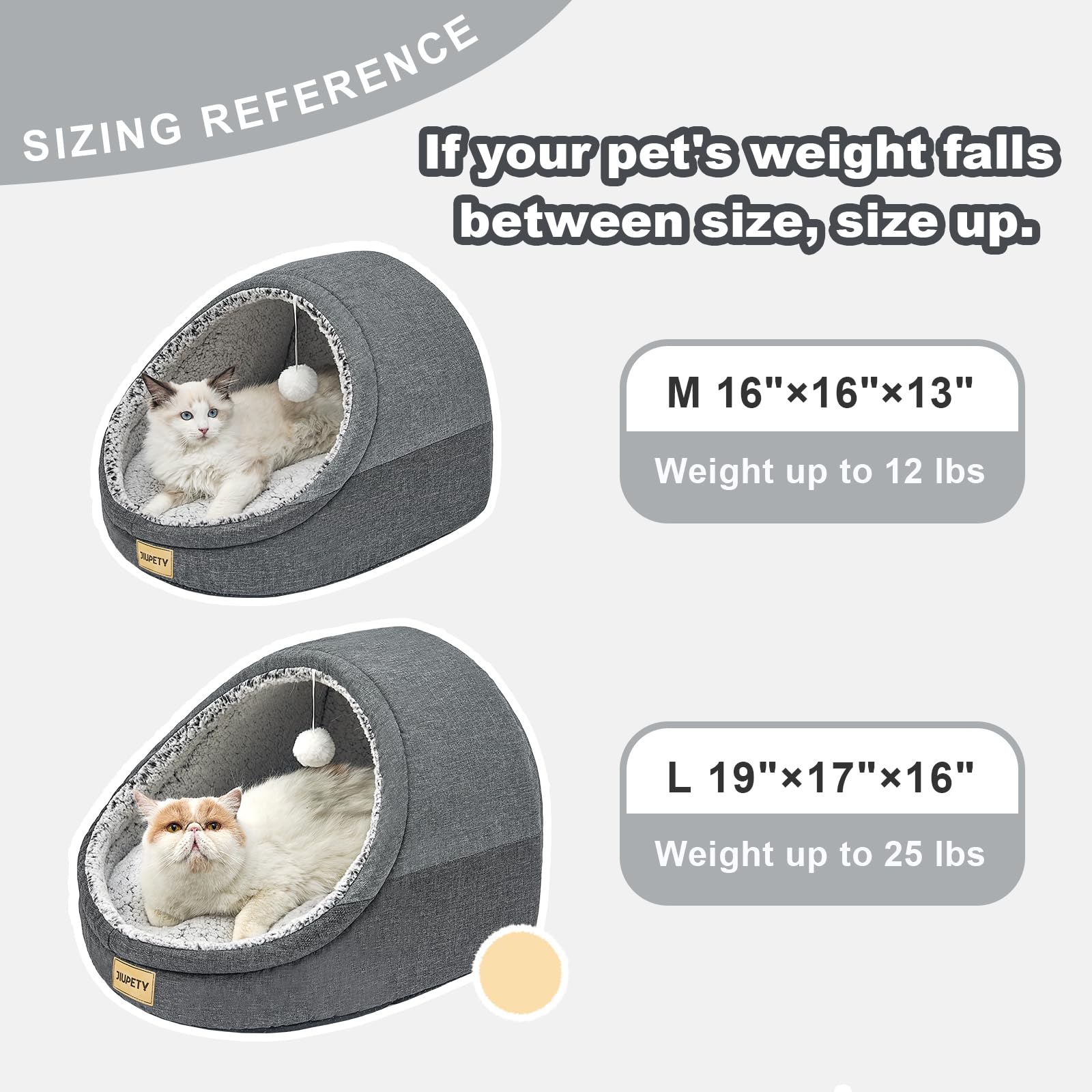 Jiupety Cute Cat Beds For Indoor Cats, Cat Cave Bed For Kittens, Burrowing Puppy Bed With Anti-Slip Bottom, Washable Removable C