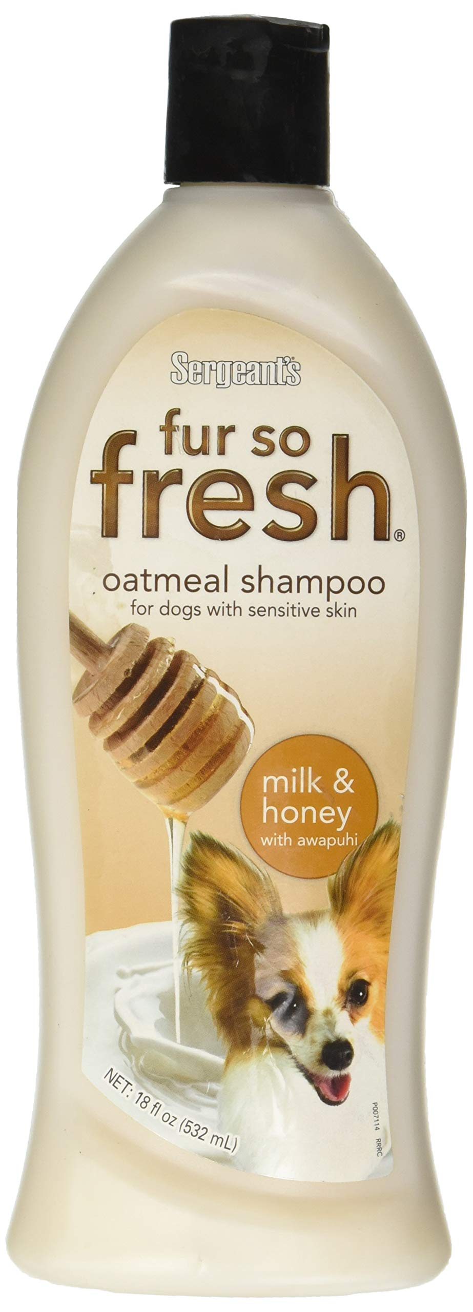 Sergeants Fur-So-Fresh Oatmeal Dog Grooming Shampoo for Sensitive Skin, Milk and Honey Scent, Dog Bath Product, 18oz