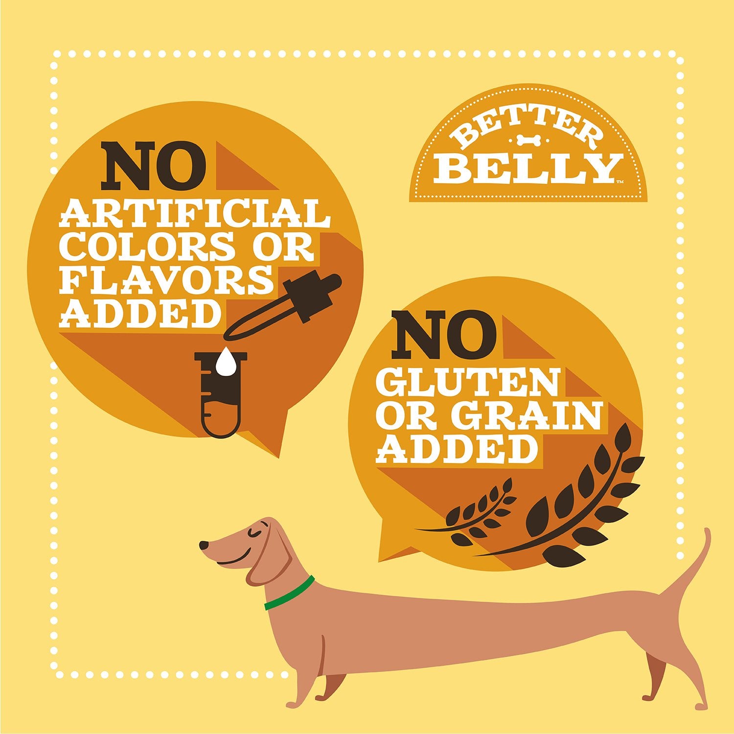 Better Belly Highly Digestible Rawhide Dental Chews, Treat Your Dog to a Chew with NO Artificial Colors or Flavors 4 Count (Pack