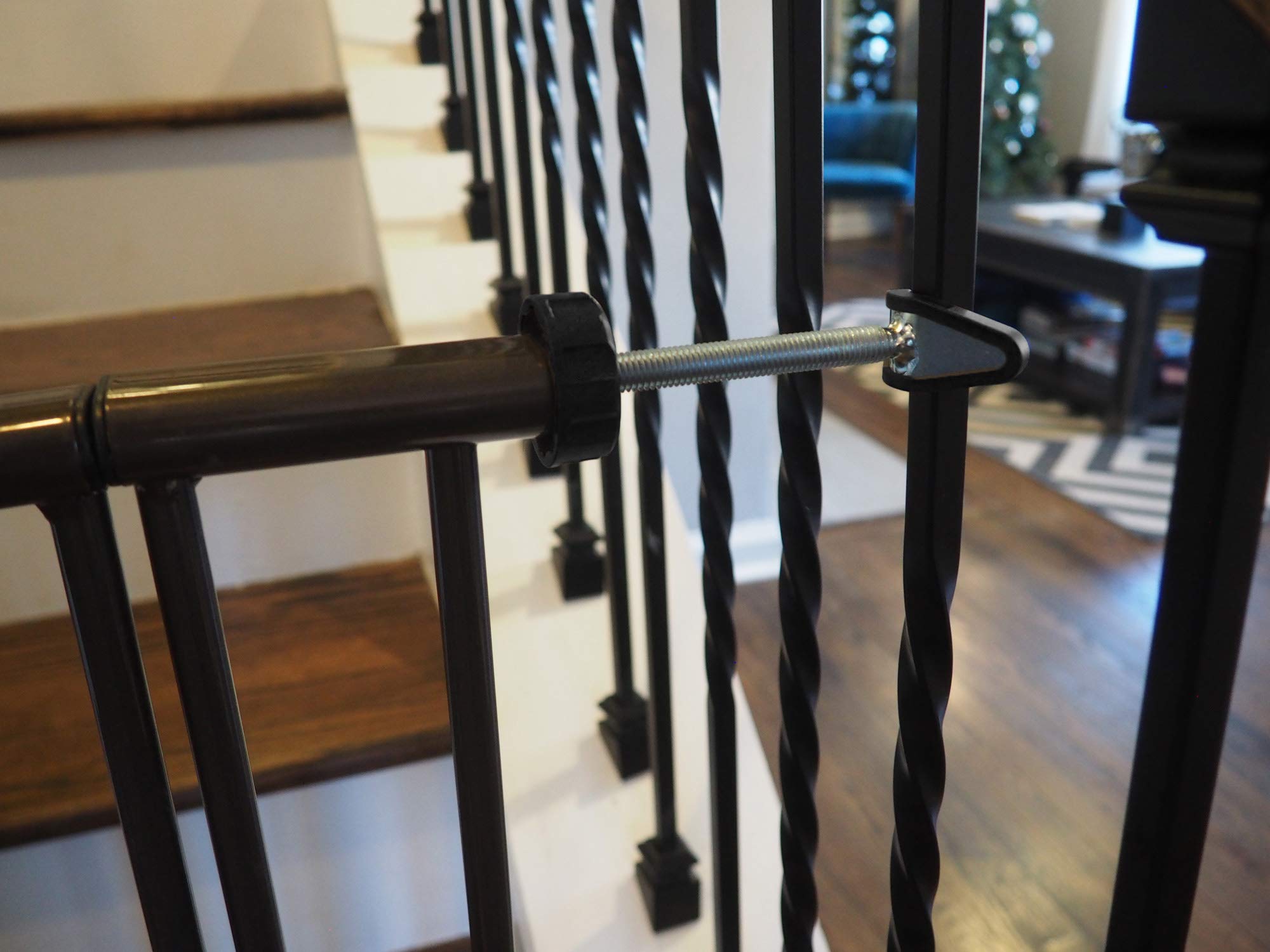 Baby Gate Guru Extra Long M8 (8Mm) Stair Banister Adapter Y-Spindle Rods 2 Pack For Pressure Mounted Baby And Pet Safety Gates (8Mm, Black)