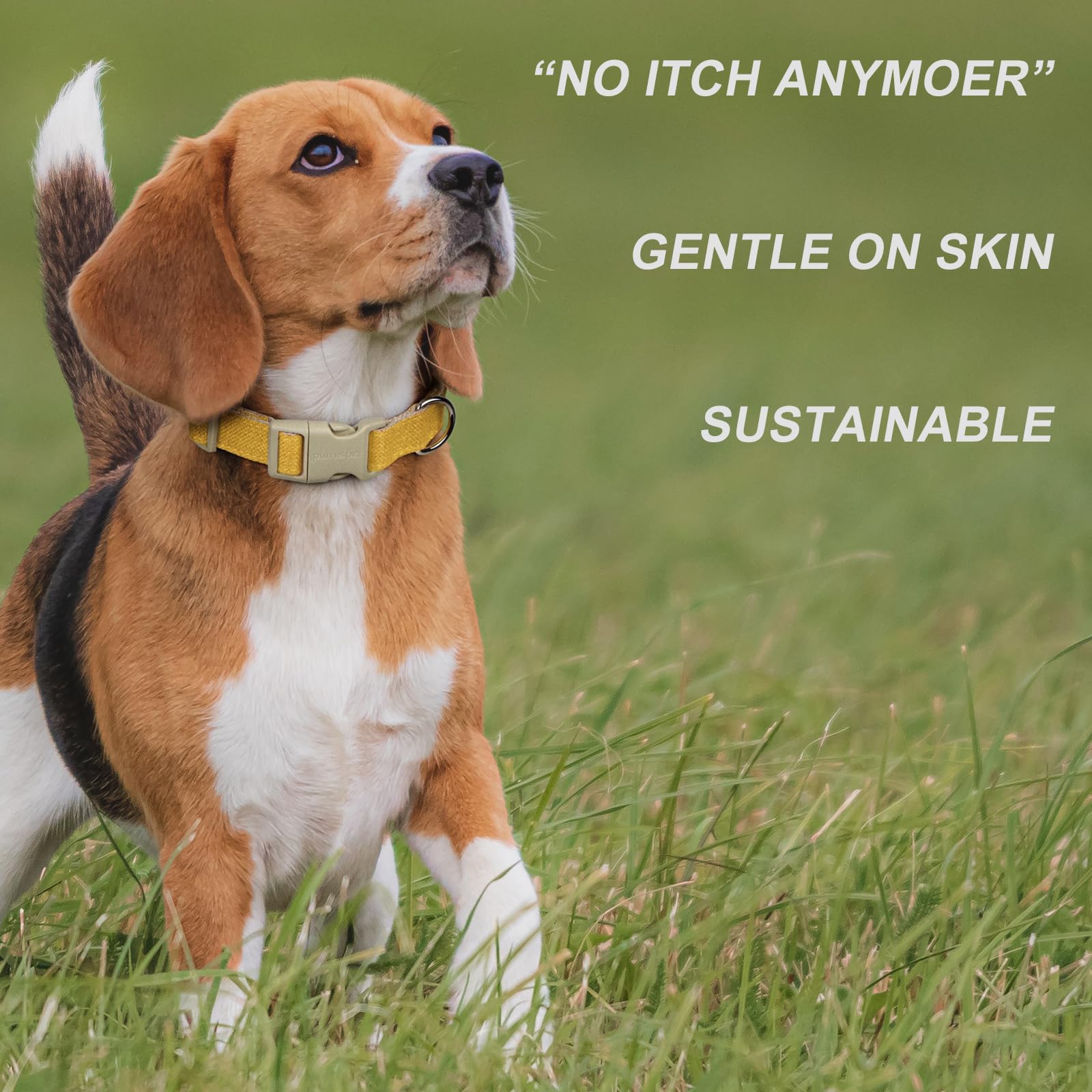 Plutus Pet Cotton Hemp Dog Collar And Leash Set, Adjustable Collar For Small, Medium, And Large Dogs, Heavy Duty And Soft On Ski