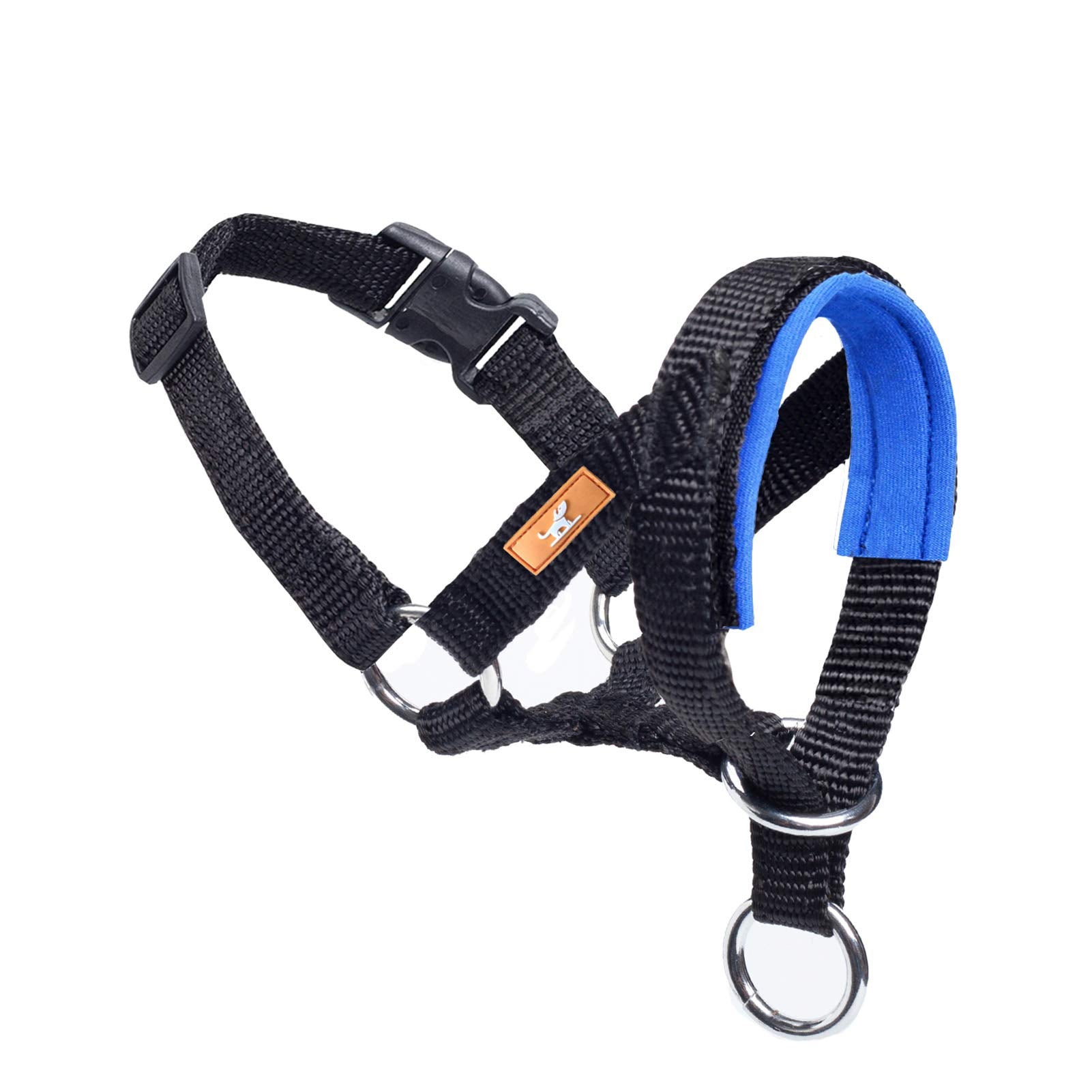 wintchuk Dog Head Collar with Soft Fabric, Dog Head Harness for Dog to Stop Pulling with Adjustable Loop(S,Blue)