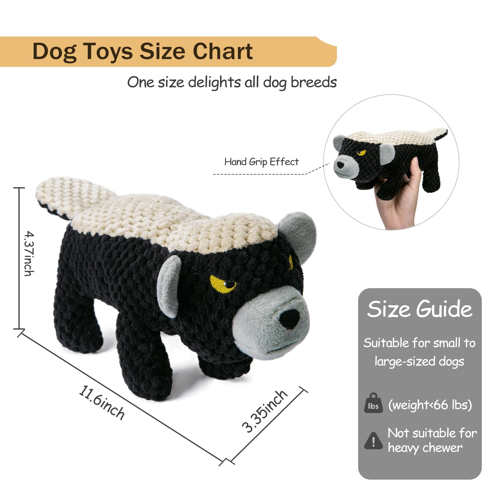 Angelisdoll Tough Dog Toys For Aggressive Chewers, Squeaky Chew Toys To Keep Them Busy, Crinkle Dog Toy For Boredom And Teething
