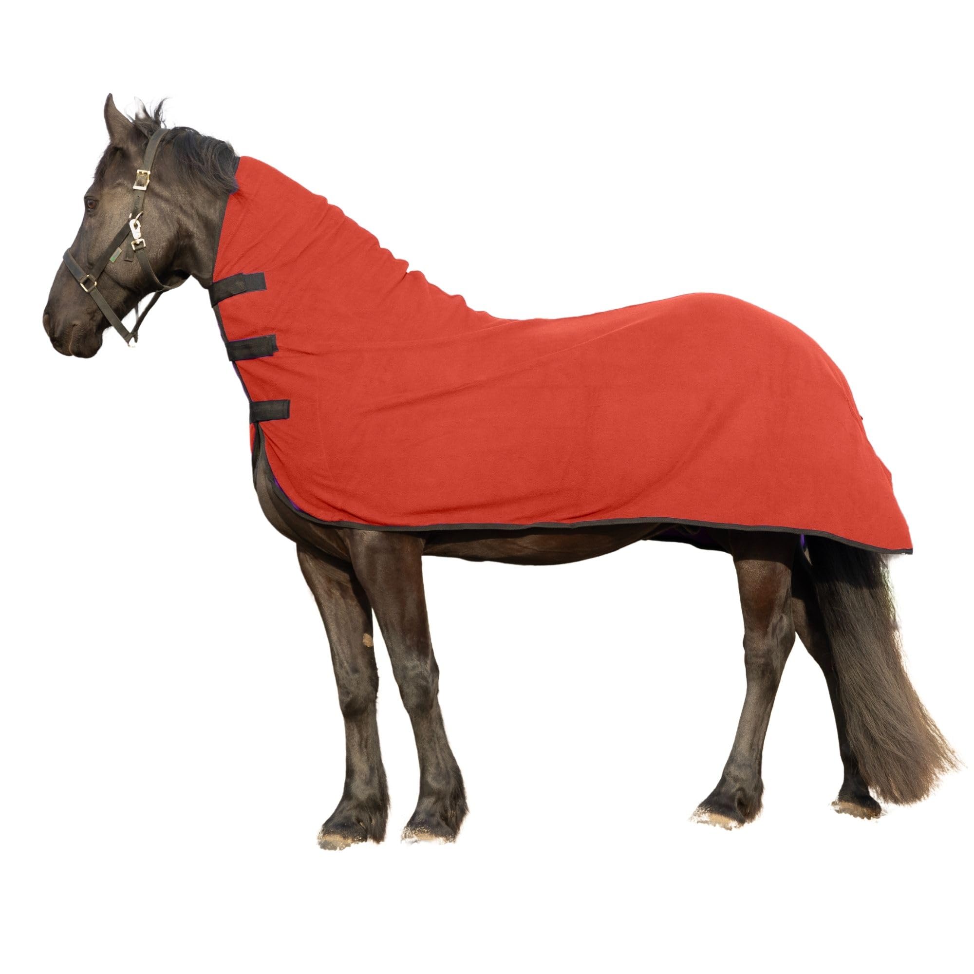 Resistance Long Lasting & Warm Soft Fleece Contour Cooler For Horse (Small (62''-66''), Red)