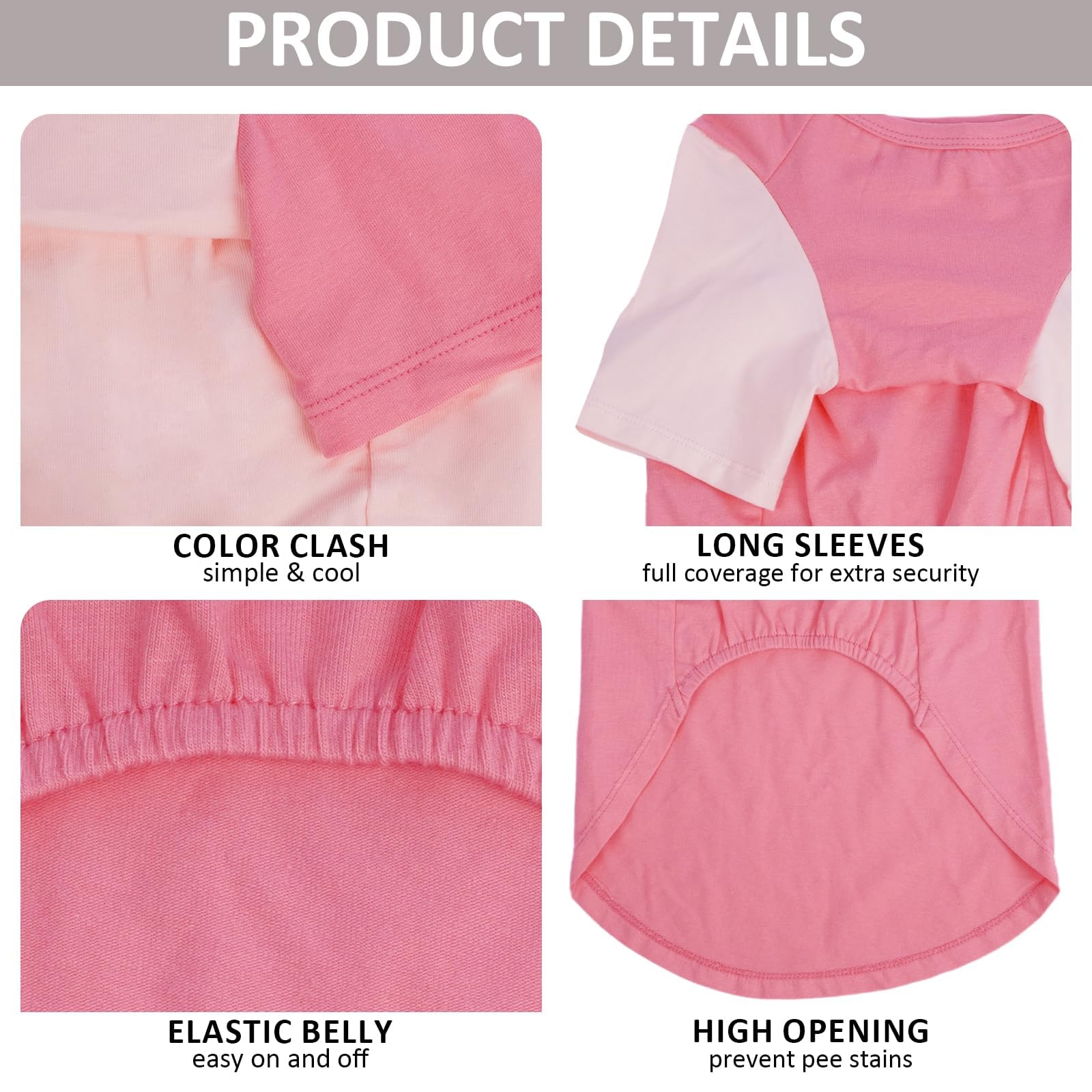 Ikipuko 2 Pack Large Dog Shirts For Summer - Stretchy Breathable Cotton Dogs T-Shirt, Protect Skin Easy On And Off Clothes For F