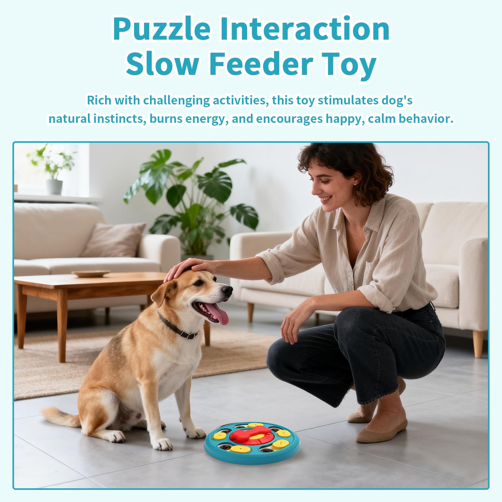 Secyba Interactive Dog Toys, Dog Puzzle Toy, Treat Dispensing Enrichment Toys, Food Feeder Toys for IQ Training & Mental Enrichm