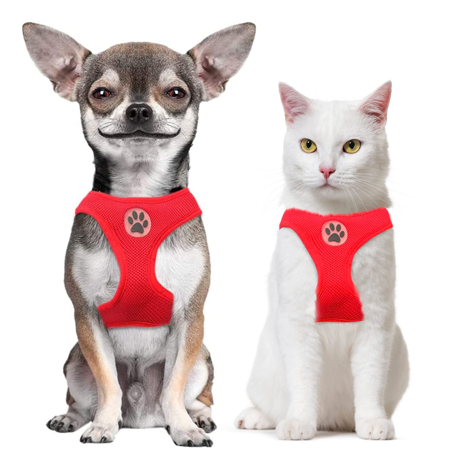 Bingpet No Pull Dog Harness For Small Dogs,All Weather Mesh Step In Vest Harness For Small Dogs,Breathable Mesh Puppy Cat Harnesses,Step-In Air Dog Harness For For Small Dogs,Red,X-Small