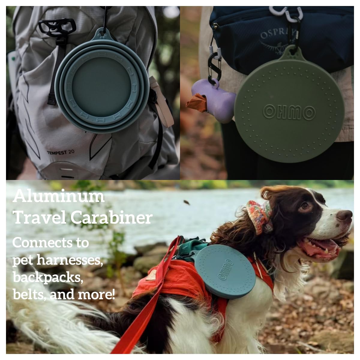 Ohmo Spill Proof Collapsible Dog Water Bowl 24Oz For Cars, No Splash Portable Bowls For Dog Travel, Pet Essentials For Road Trips, Cat Travel Accessories