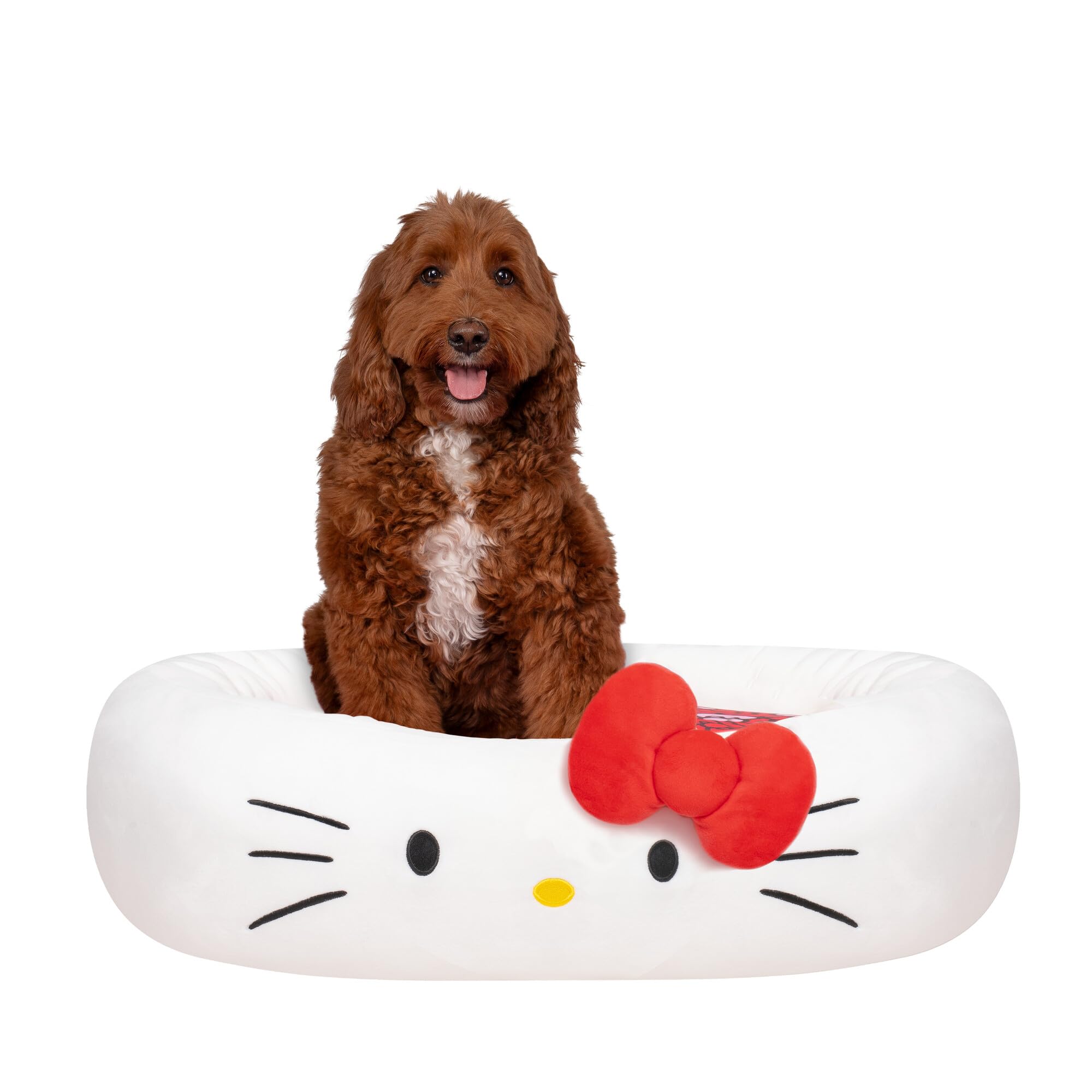 Hello Kitty And Friends Hello Kitty Pet Bed - Pet Bolster Bed With Character Design And Machine Washable Removable Insert - Size