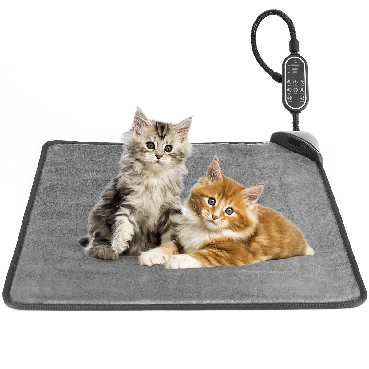 Rasfalo Cat Heating Pad & Dog Heating Pad, 3 Timer And 3 Level Temperature Smart Sensor Electric Pet Heating Pad With Chew Resis
