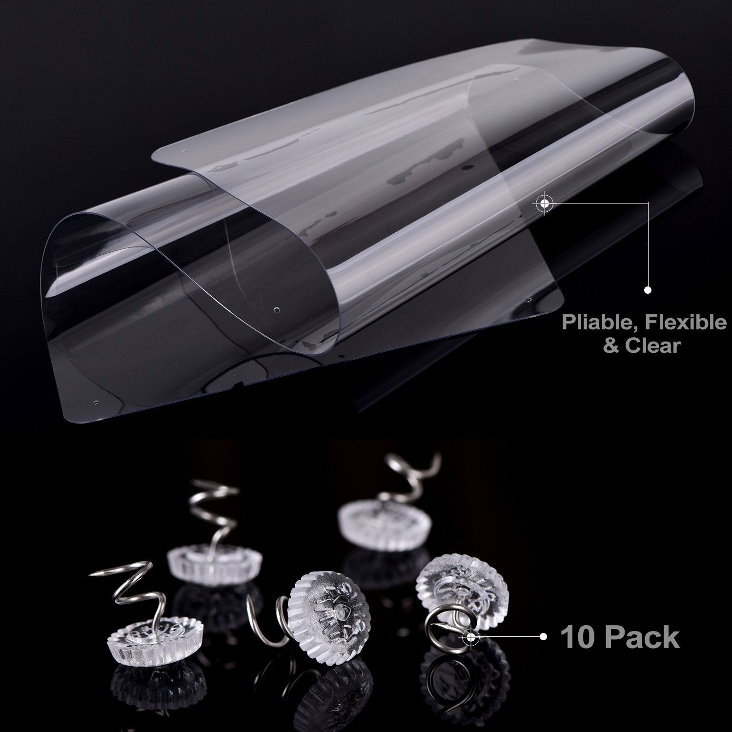 Cat Scratch Furniture, 2Pcs Clear Premium Heavy Duty Flexible Vinyl Protector Dog Cat Claw Guards With Pins For Protecting Your