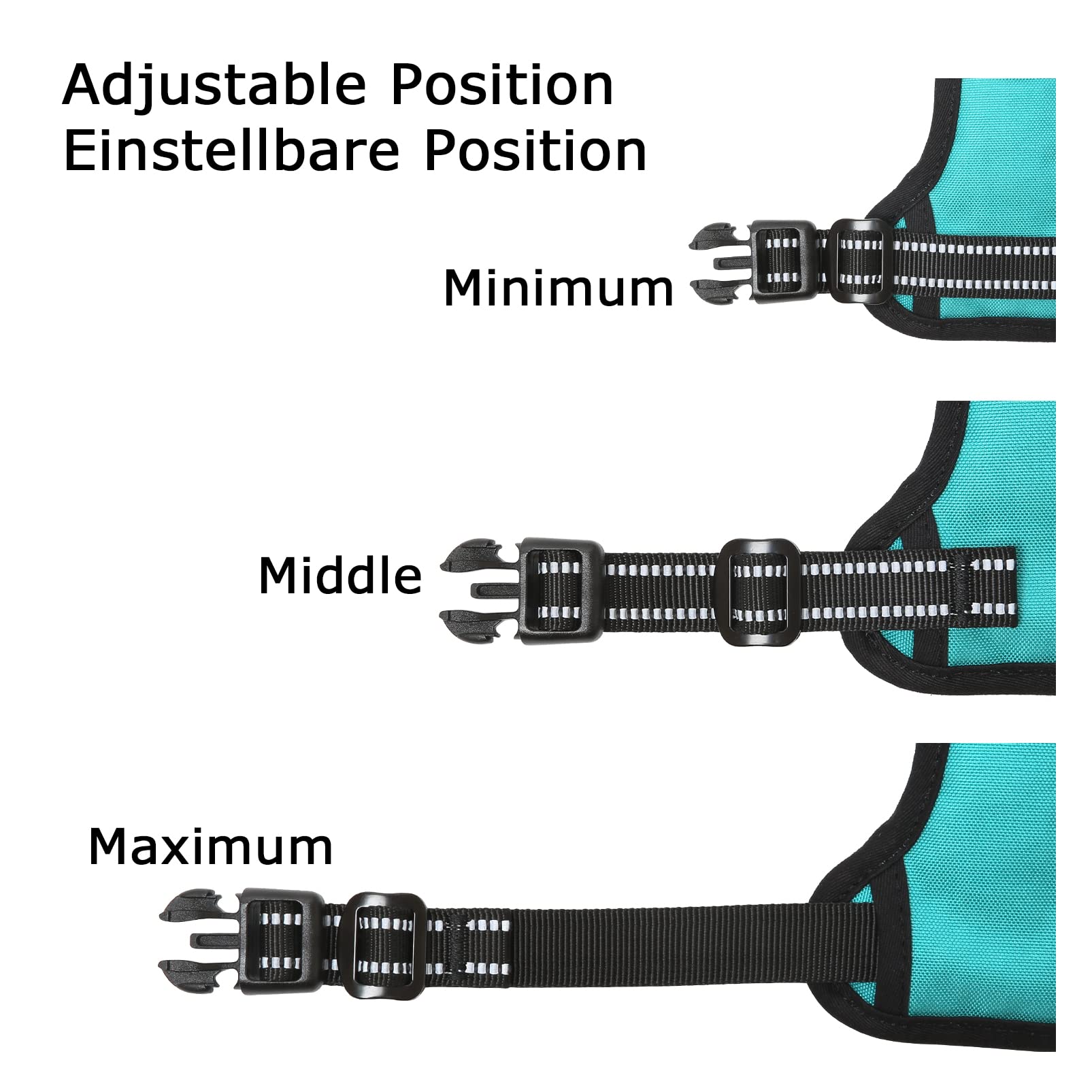 Heele Dog Harness Dog Harness Small Dog No Pull Harness Wiht Soft Handle Reflective Harness Adjustable, Turquoise, S