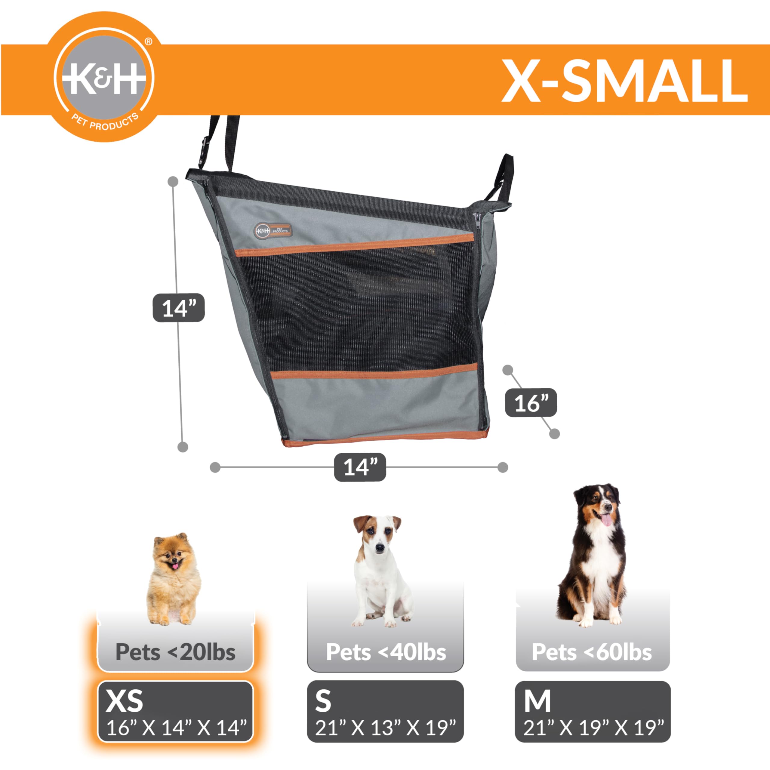K&H Pet Products Buckle N Go Dog Car Seat for Small Dogs, Waterproof Fabric, Breathable Mesh Sides, Adjustable Seat Belt Leash,