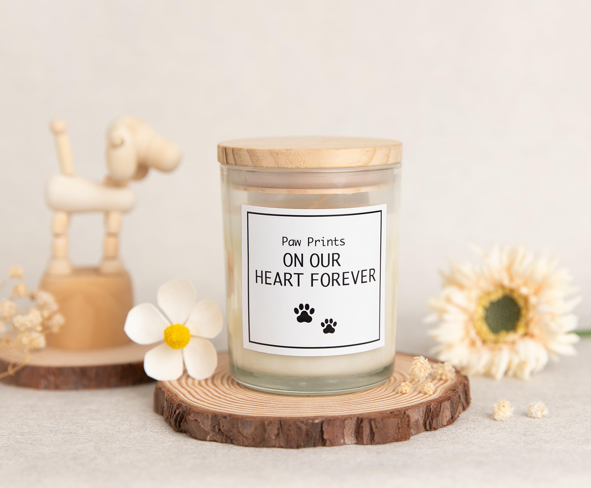 Paw Prints On Our Heart Forever Candle - Dog Memorial Gifts For Loss Of Dog, Pet Loss Sympathy Gifts, Pet Friendly Lavender Scen