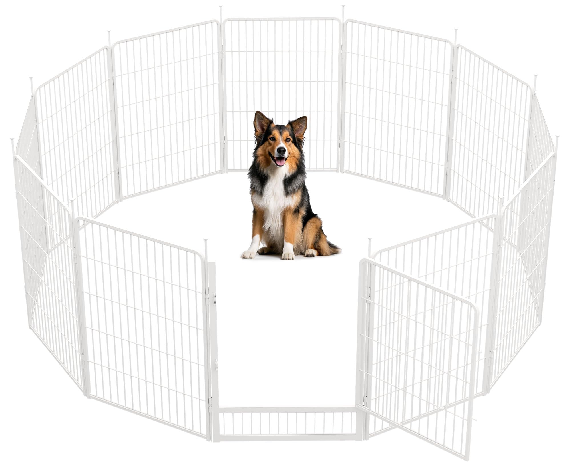 Sunsgrove Indoor Dog Playpen With Wider Door, 40 Inch 12 Panels Non Slip Dog Pen Indoor, Anti Rust Dog Fence, Free And Safe Play