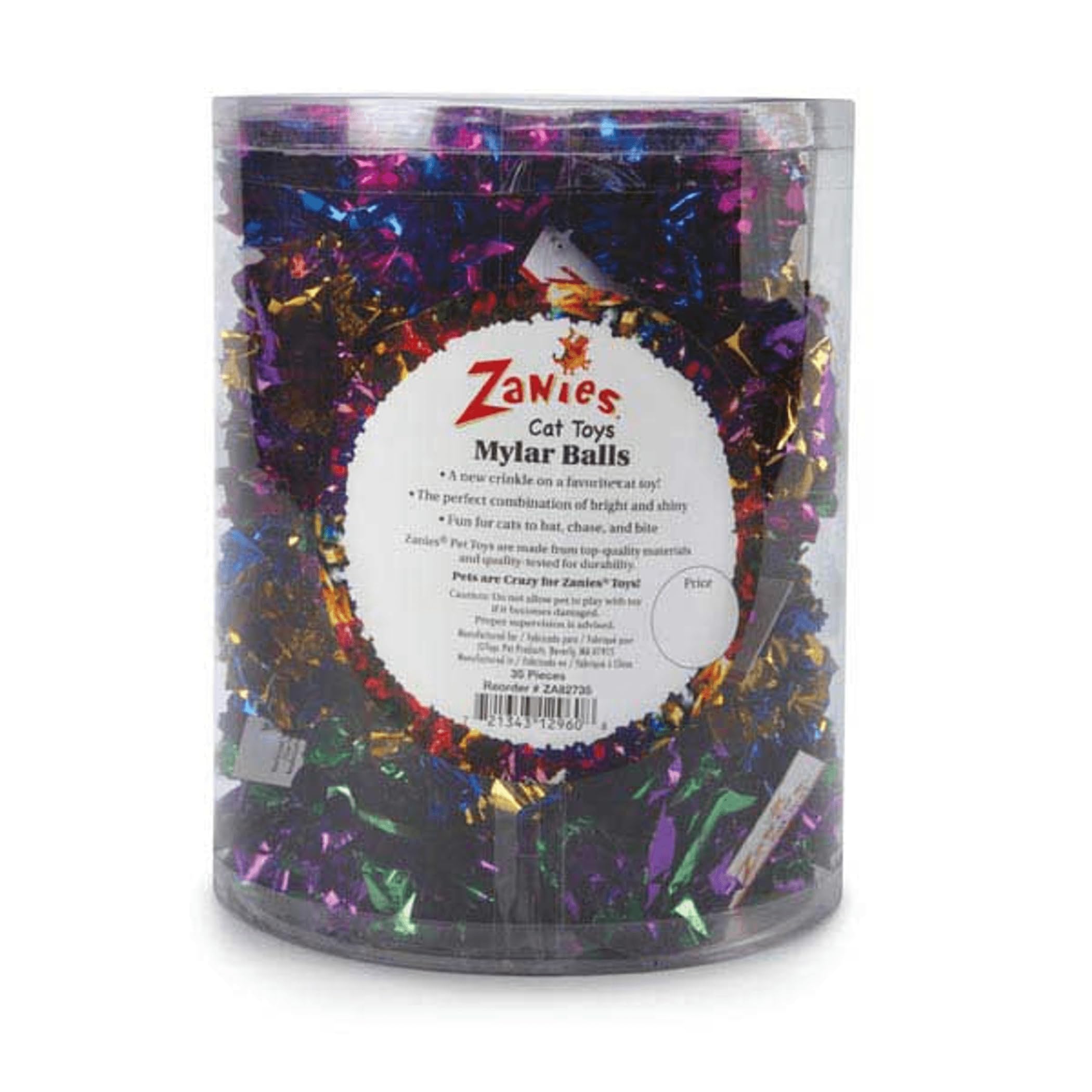 Zanies Mylar Balls Cat Toys, 35-Piece Canisters