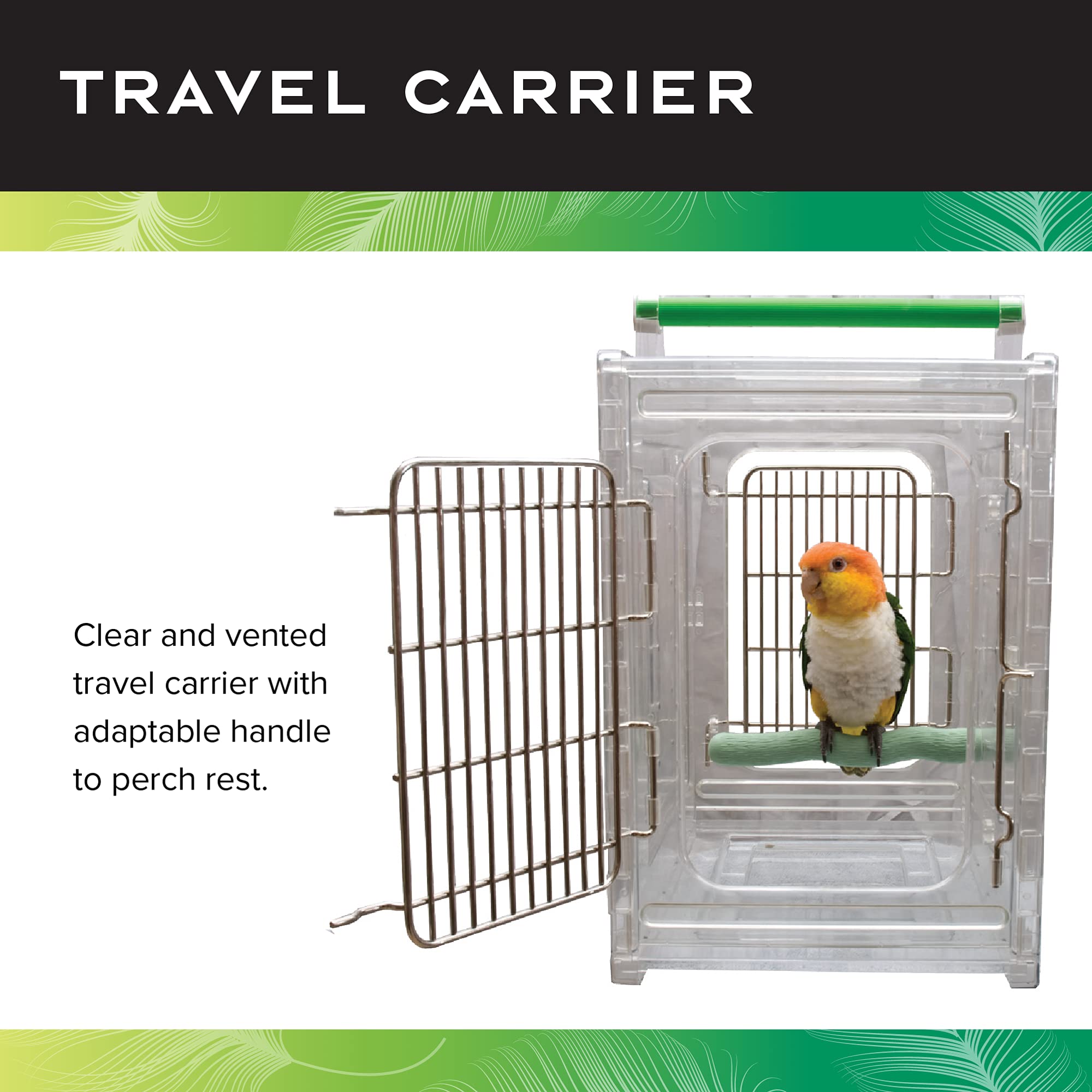 Caitecperch & Go Polycarbonate Bird Carrier, Clear View Travel Cage