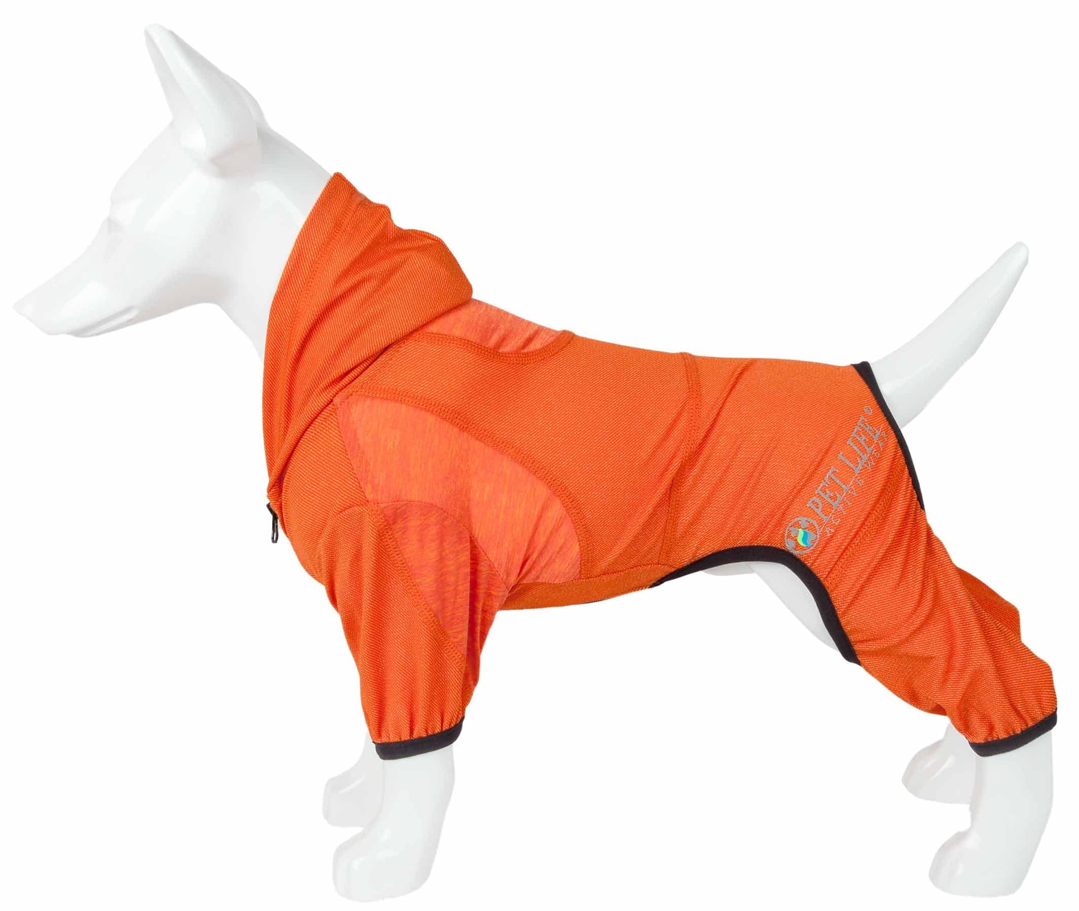 Pet Life Active 'Pawsterity' Heathered Performance 4-Way Stretch Two-Toned Full Bodied Hoodie(D0102H7081W.)