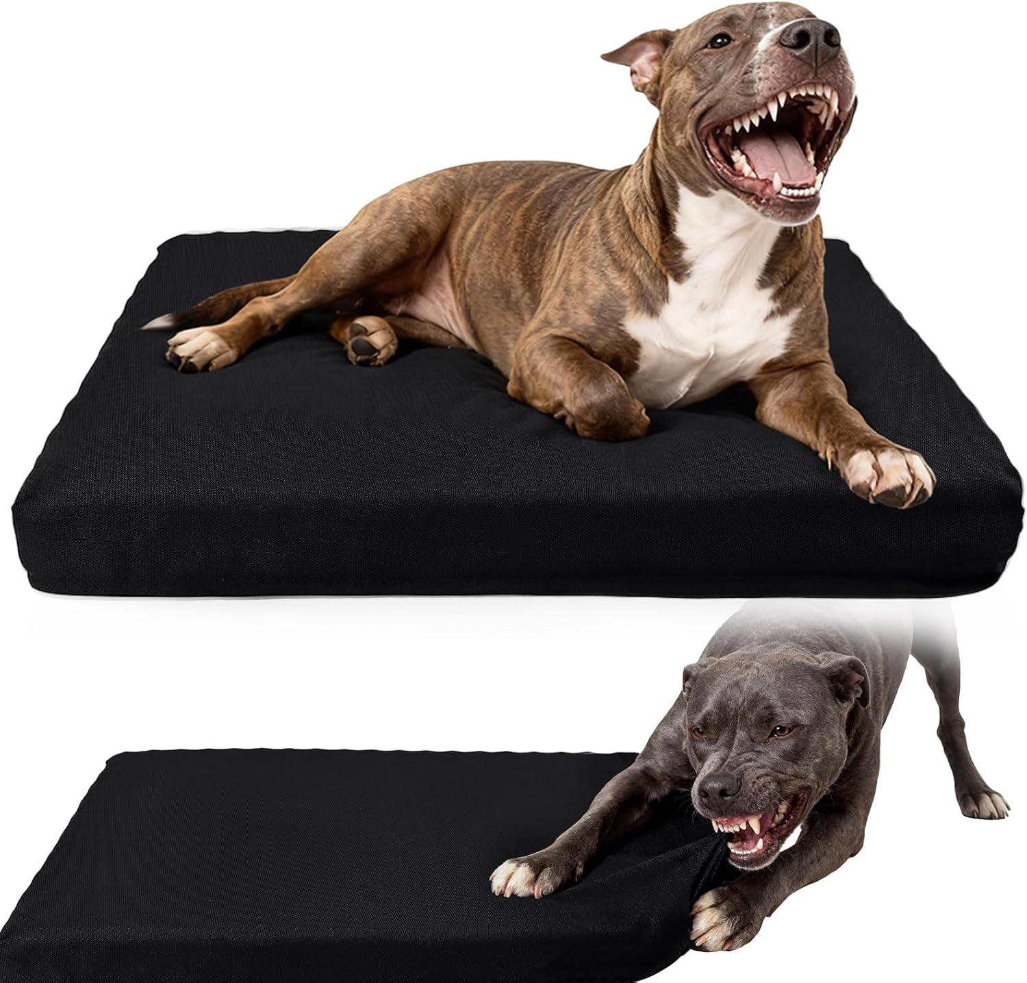 Chew Proof Dog Bed, Indestructible Dog Bed for Aggressive Chewers, Durable Crate Mat Waterproof & Machine Washable Kennel Pad fo