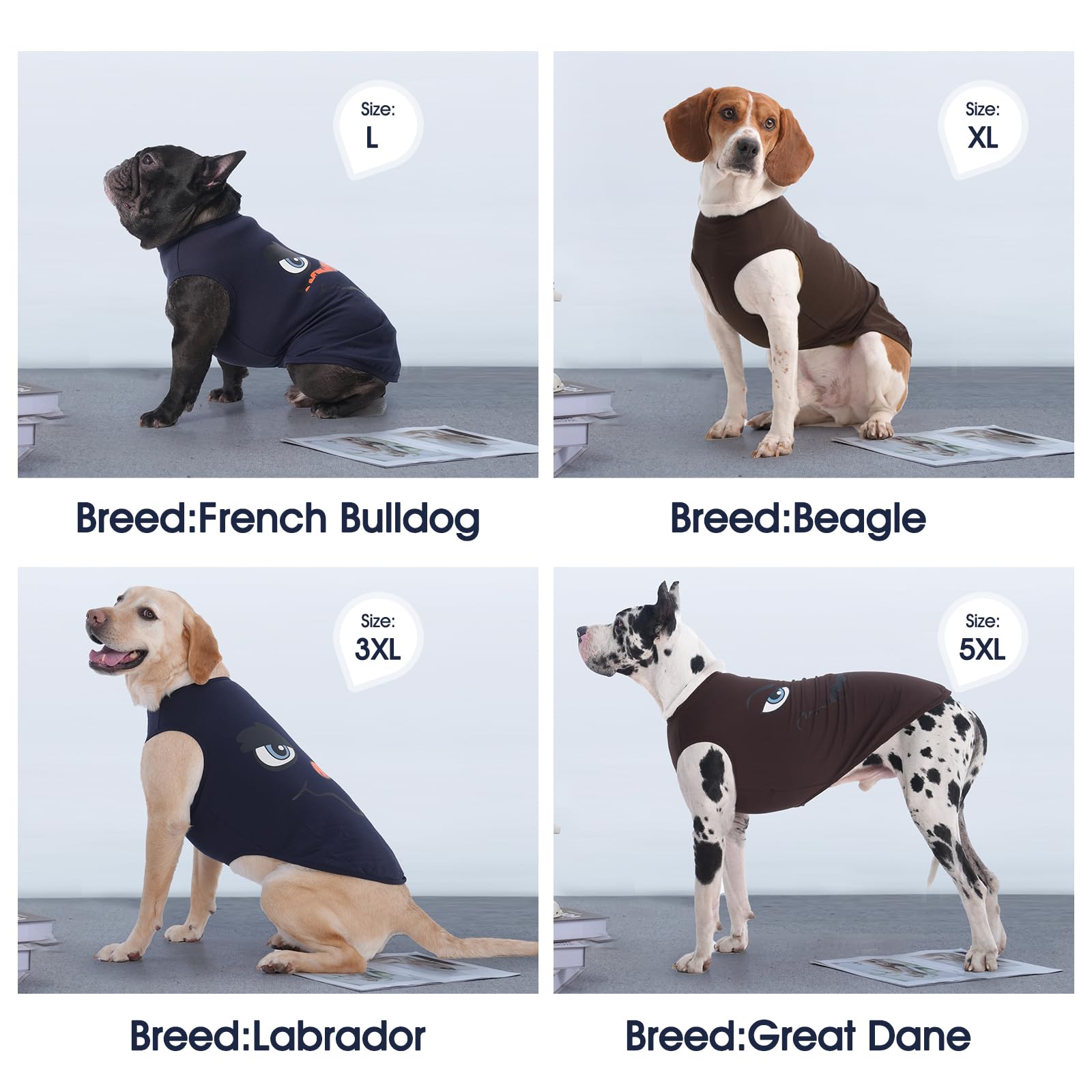 Iecoii 2 Pack Pet Tank Top Tee Sleeveless| Medium |Summer Dog Clothes Apparel,Pet Funny Costume Doggy T-Shirts Clothing For Smal