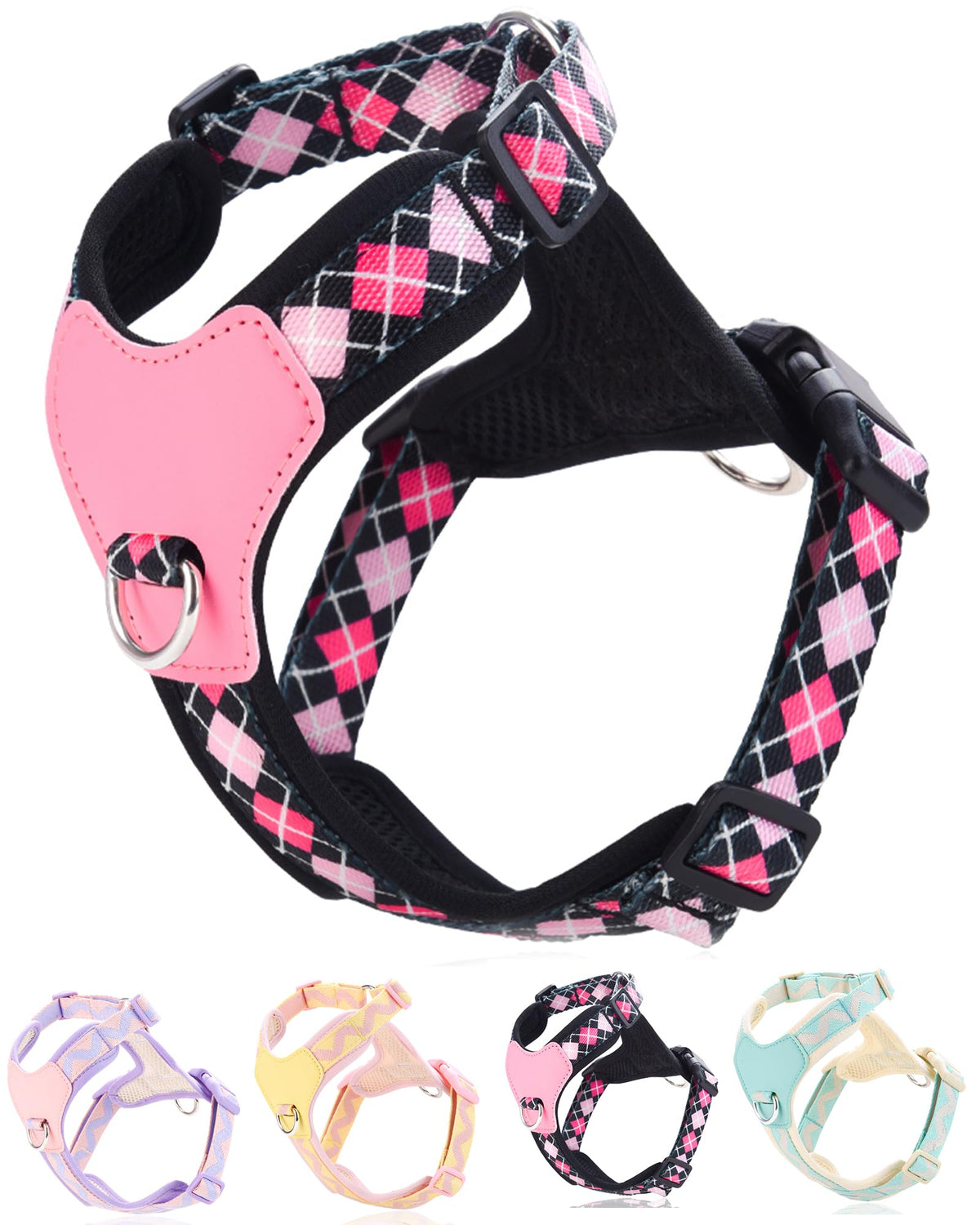 Petank Black Large Dog Harness For Large Dogs, No Pull Dog Harness With 2 Leash Clips, Easy Walk Dog Harness Large Sized Dog, Pu