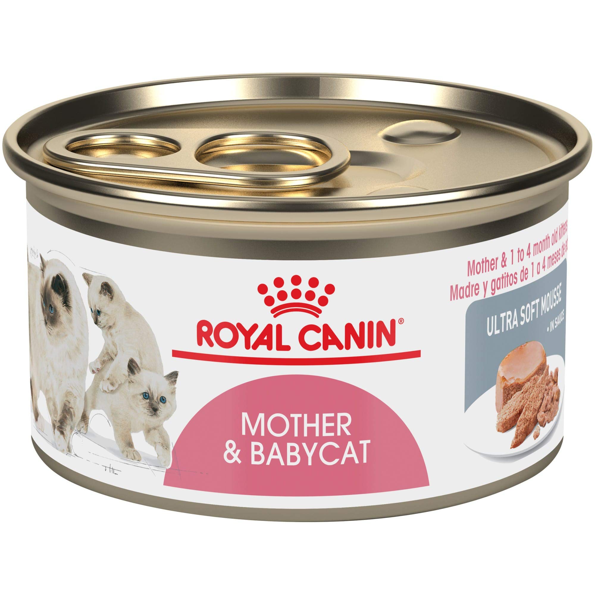 Royal Canin Feline Health Nutrition Mother & Babycat Ultra Soft Mousse in Sauce Canned Cat Food, 3 oz can (12-count)