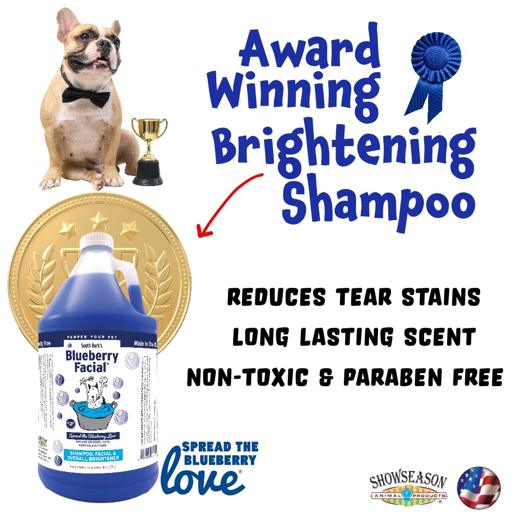 South Bark'S Blueberry Facial® For Dogs & Cats 1 Gallon | Tear Stain Remover | Long-Lasting Odor Eliminator | Cruelty-Free | Non-Toxic | Made In The Usa