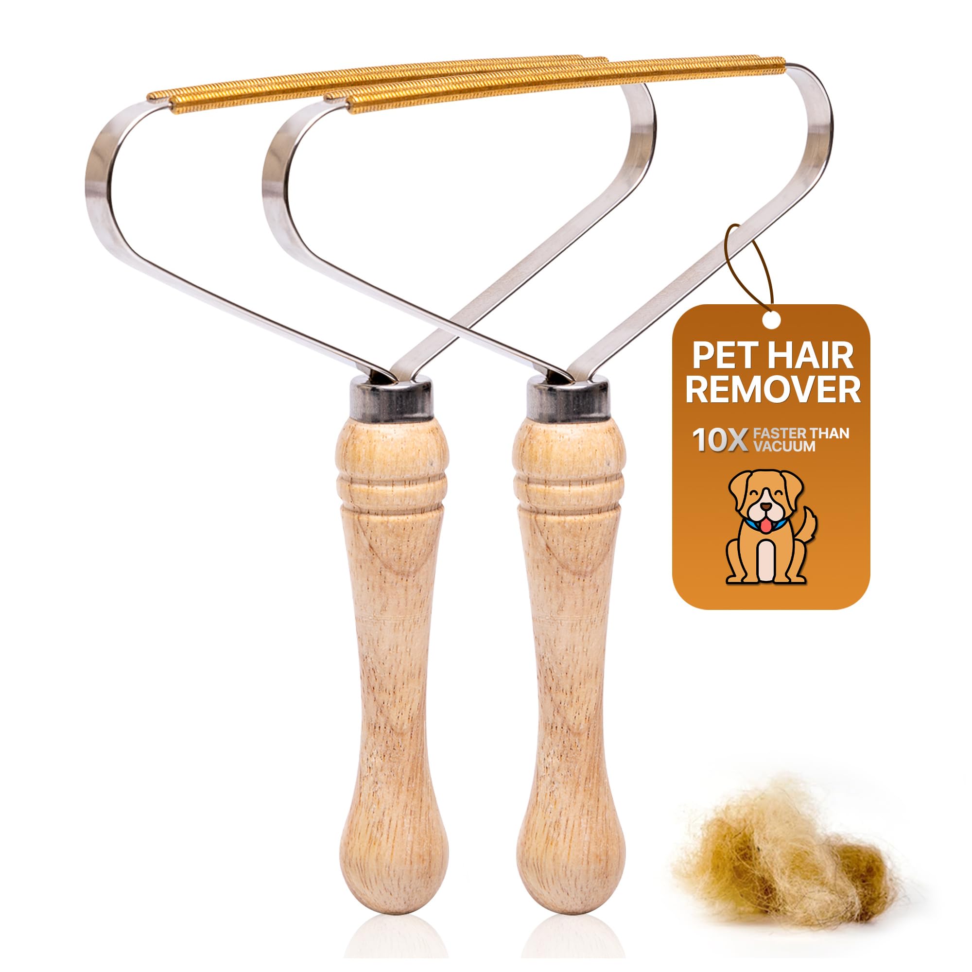 2-Pack Pet Hair Removal Tool - Carpet Rake and Squeegee for Pet Hair Remover Tool - Lint Remover and Hair Scraper for Couch - Ea