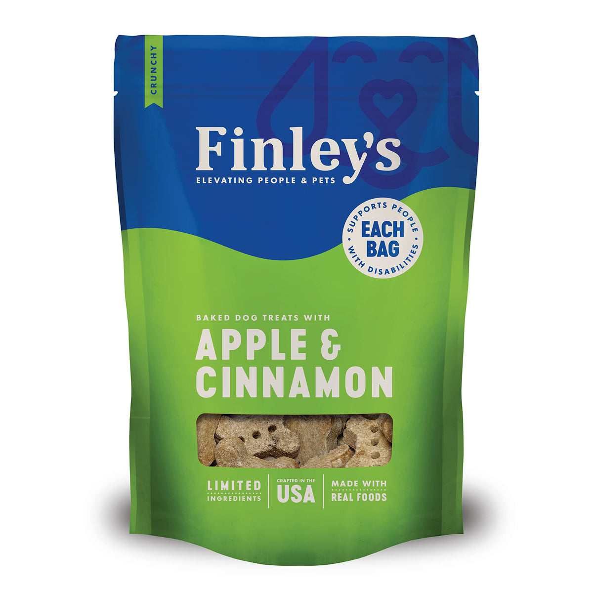 Finley'S Apple Cinnamon Dog Biscuits Treats For Dogs Made In Usa | Natural Apple Cinnamon Dog Treat | Wheat Free Dog Treats | Healthy Dog Treat Bags (12 Oz)