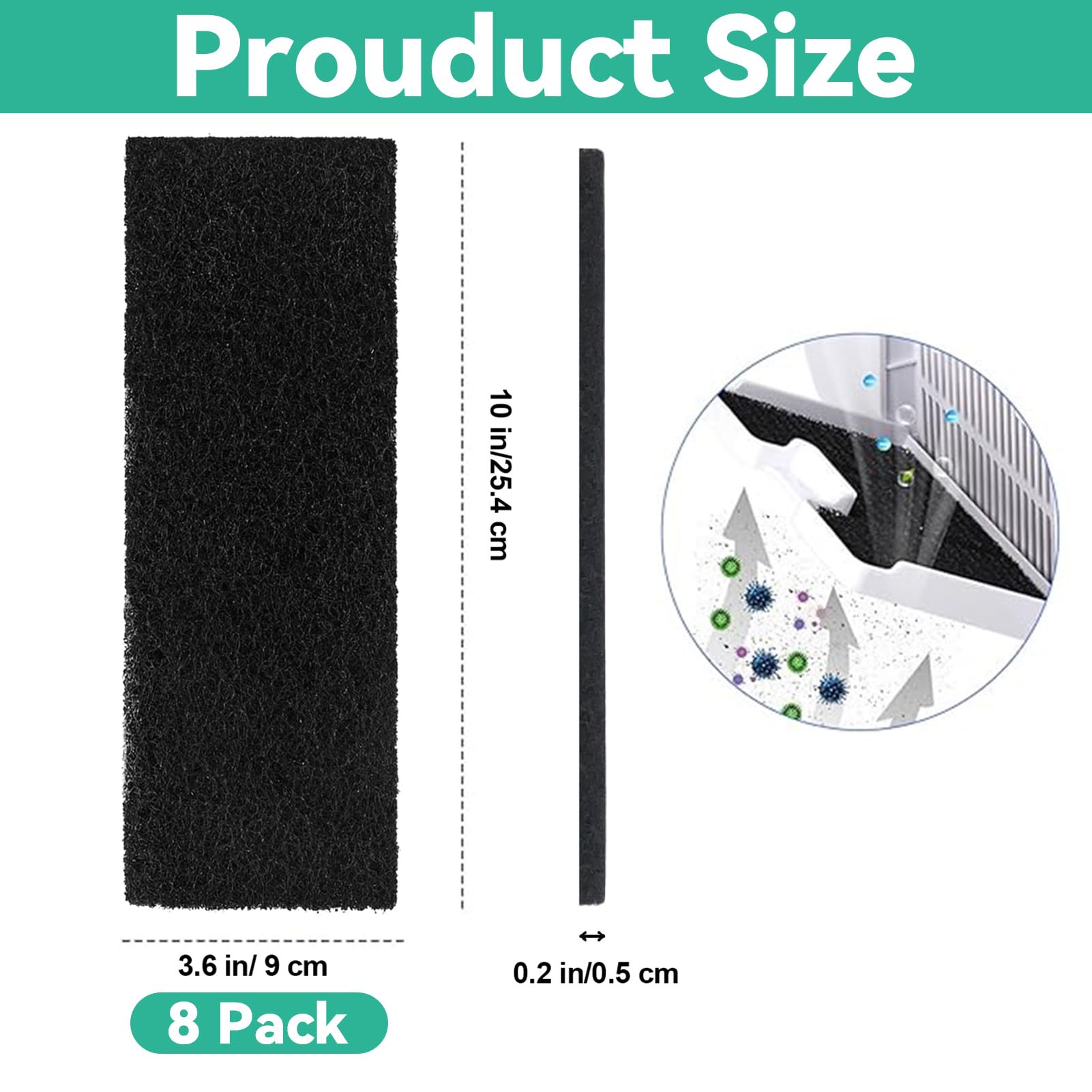 8Pcs Carbon Filters Compatible With Litter-Robot 3,Replacement Activated Charcoal Filters For Litter Box Carbon Premium Filters,