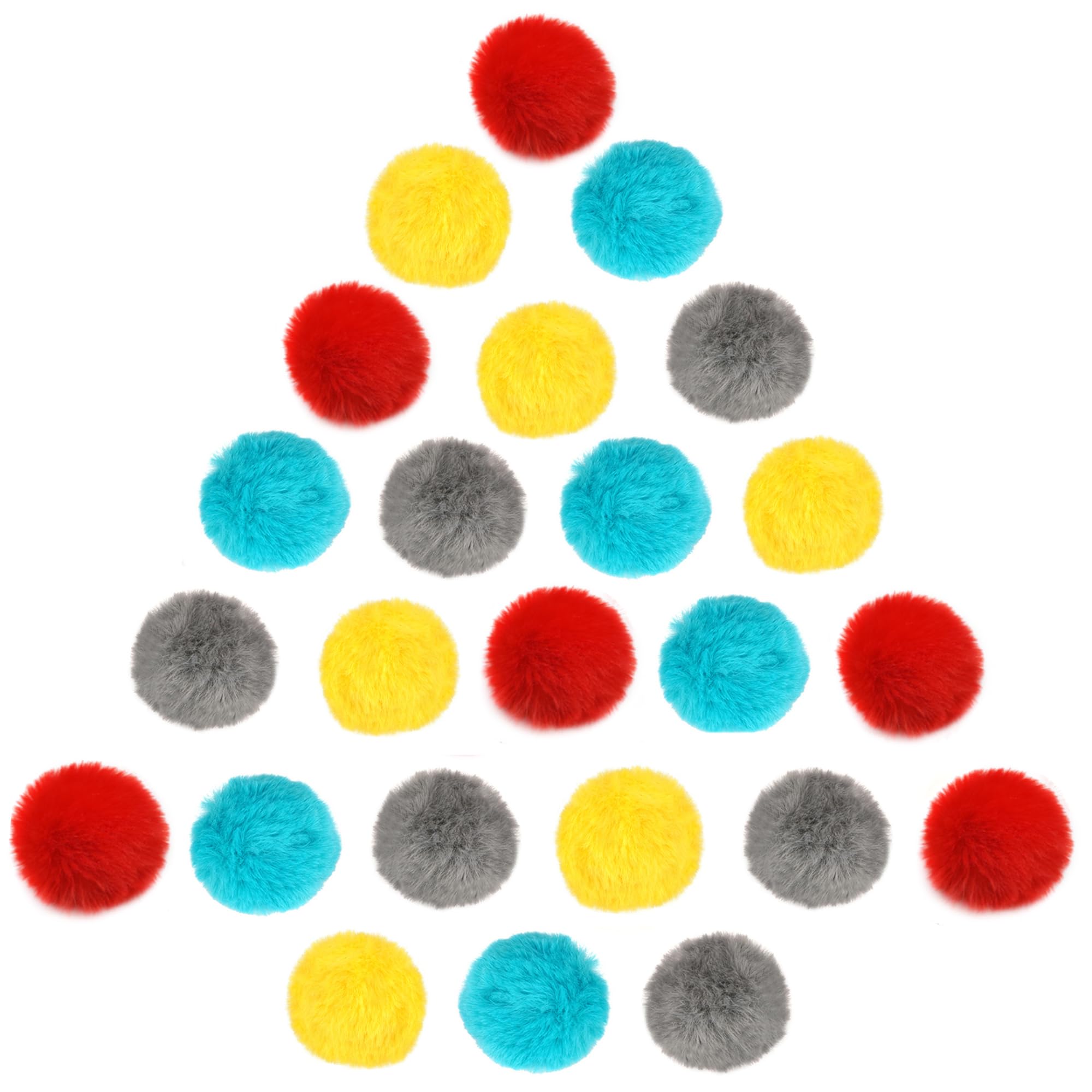 Sungrow Cat Pom Pom Balls, 24 Multi-Colored Soft Enrichment Pom Poms, 2    Fuzzy Flash Balls For Indoor Kitten, Assorted Soft Ar
