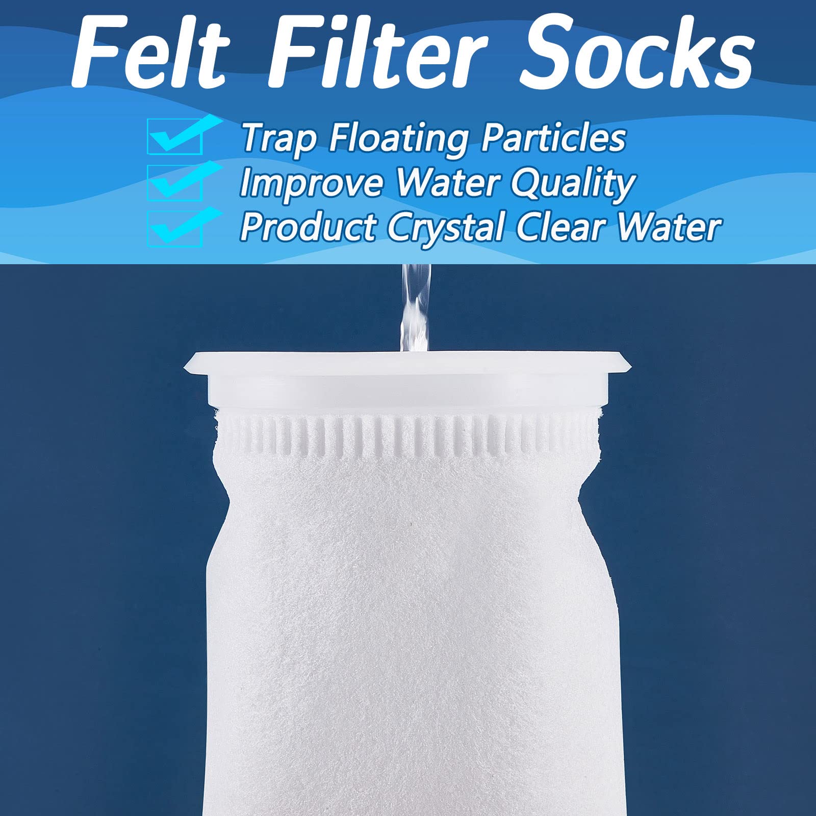 Jecery 16 Pack 4 Inch Ring Filter Socks 200 M Aquarium Filter Bags Aquarium Socks For Tank Sump Saltwater Freshwater(9    4 Inch