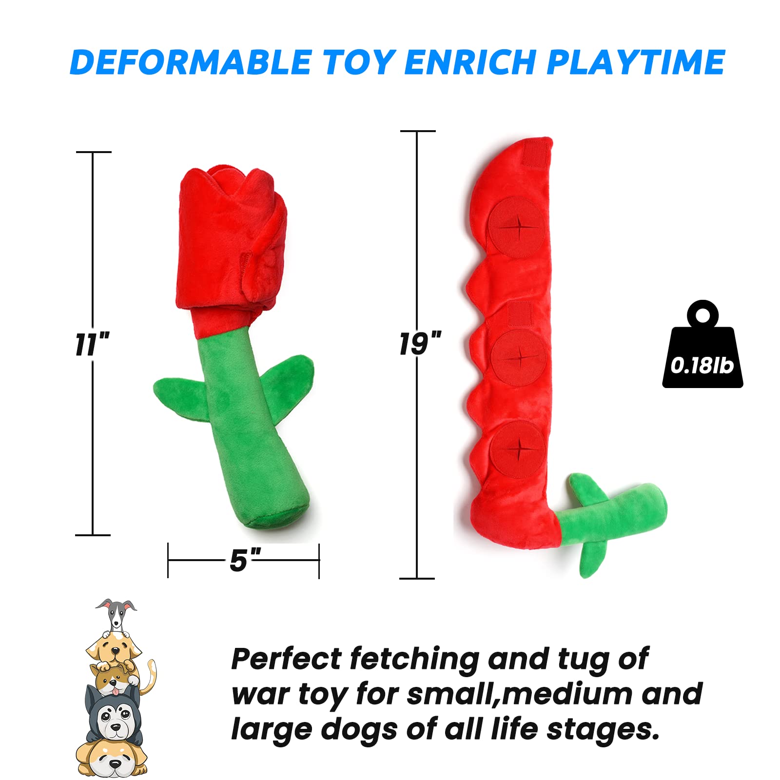 REQIHO Dog Puzzle Toys, Valentine Day Dog Toys, Dog Birthday Toy Enrichment Squeaky Crinkle Treat Dispensing Dog Toy for Small M