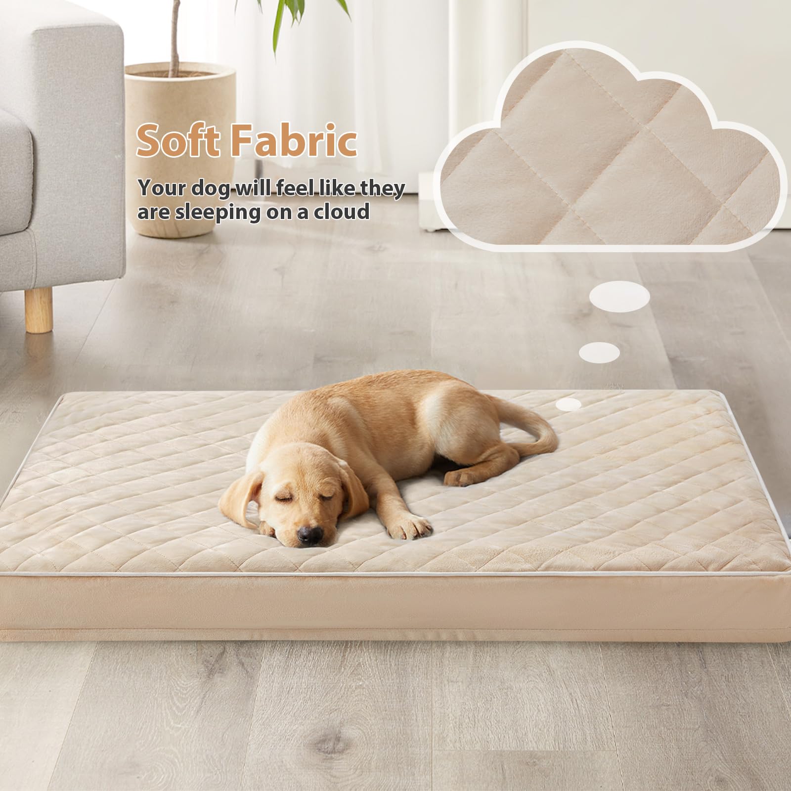 WNPETHOME Orthopedic XXL Dog Beds Large Sized Dog, Waterproof Extra Large Dogs Bed with Removable Washable Cover, Multi-Needle Q