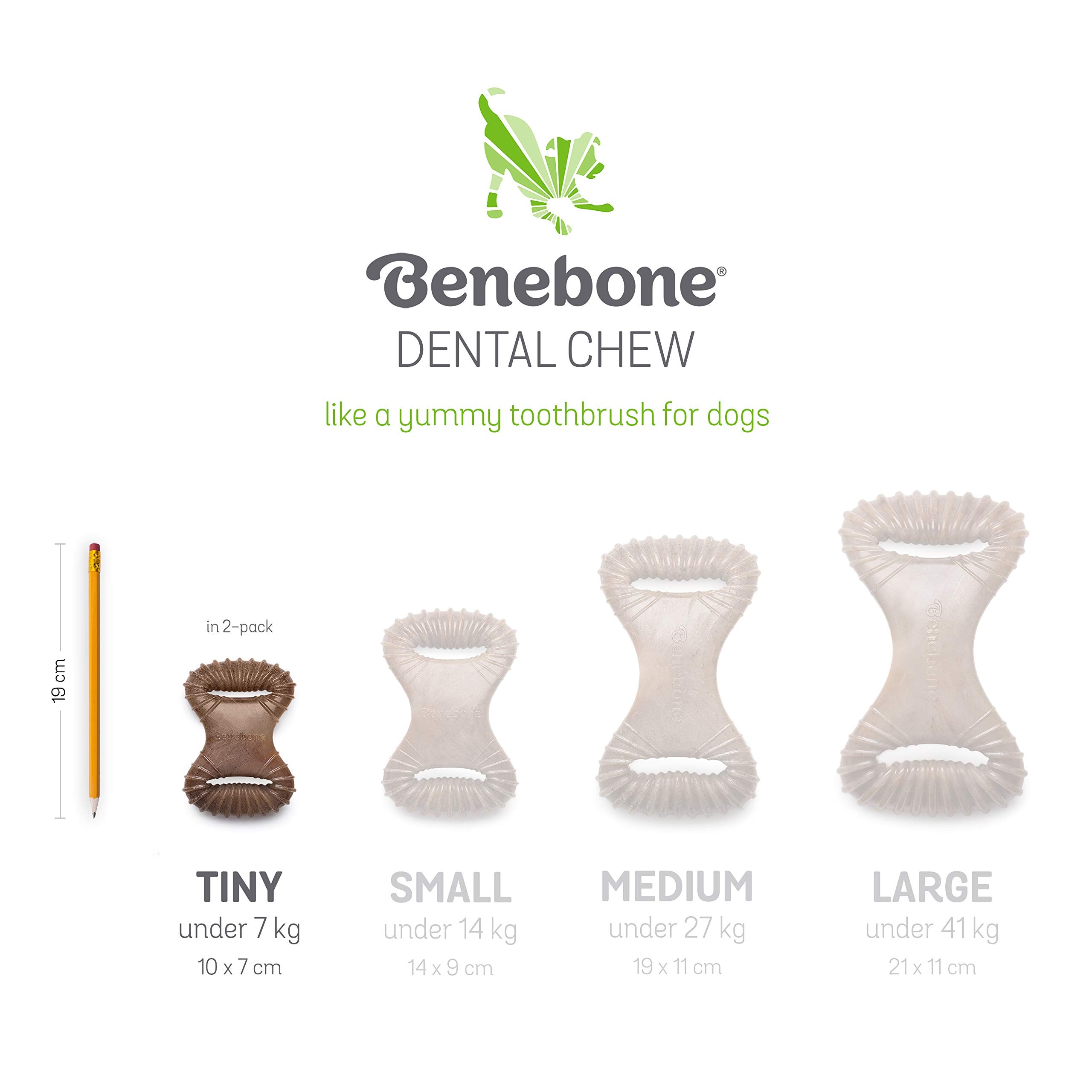 Benebone Tiny 2-Pack Dog Chew Toys, Made In Usa, Real Bacon Flavor, Small