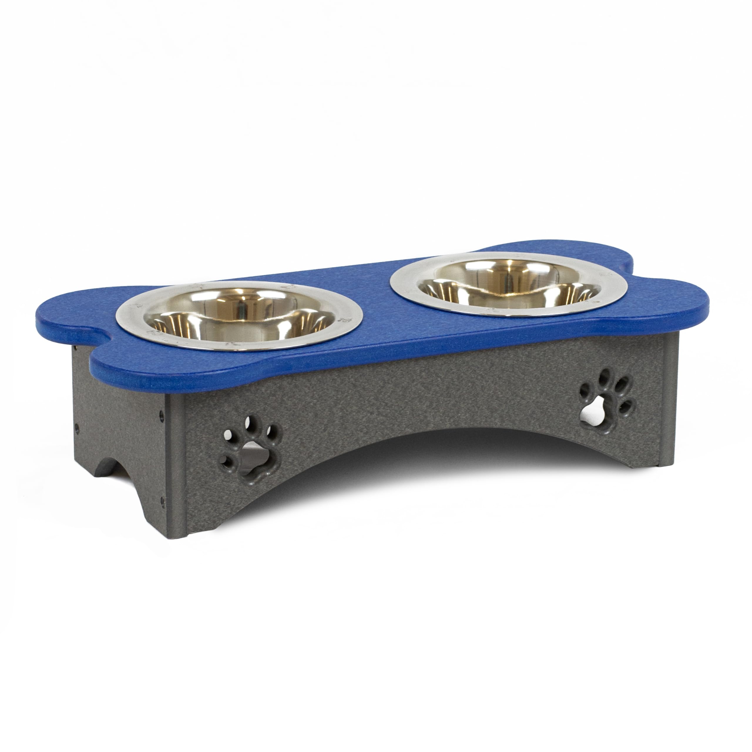 High Double Water and Food Bowls Made of High Density Poly Resin for Small Dogs
