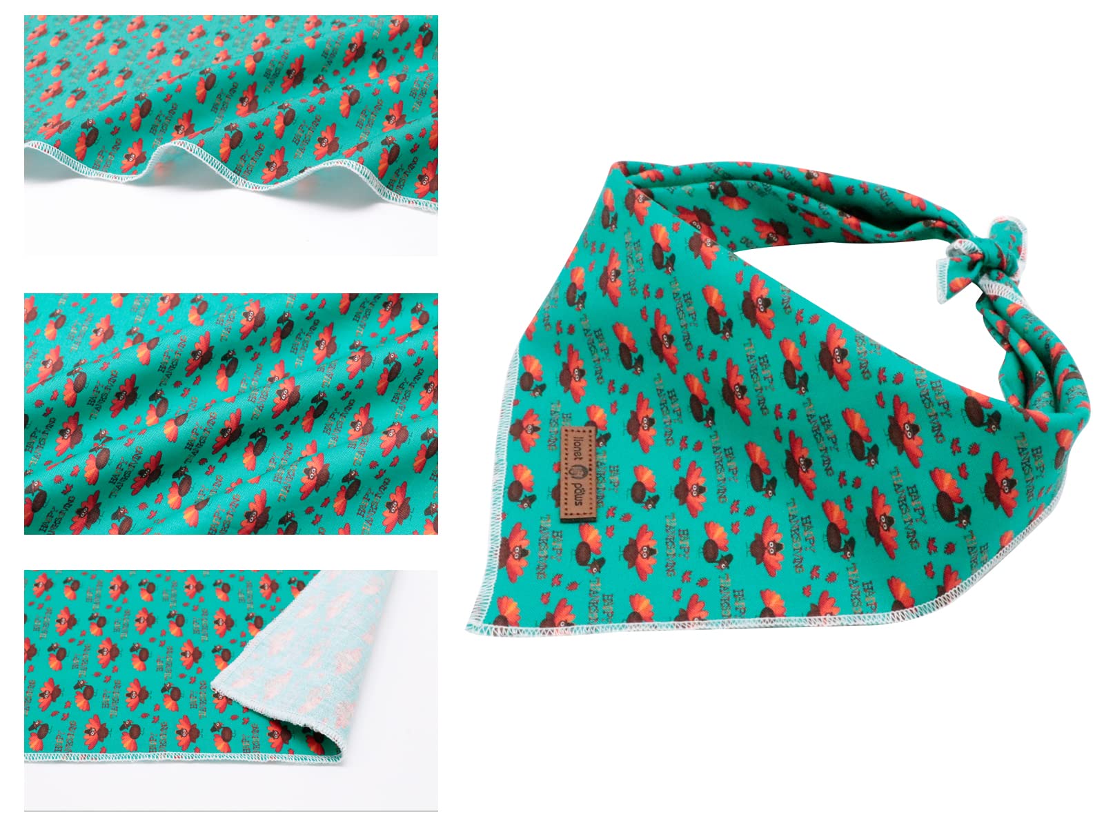 Lionet Paws Thanksgiving Dog Bandana Washable Cotton Handkerchief Scarf Triangle Bandana for Small Medium Large Dogs Girl Boy