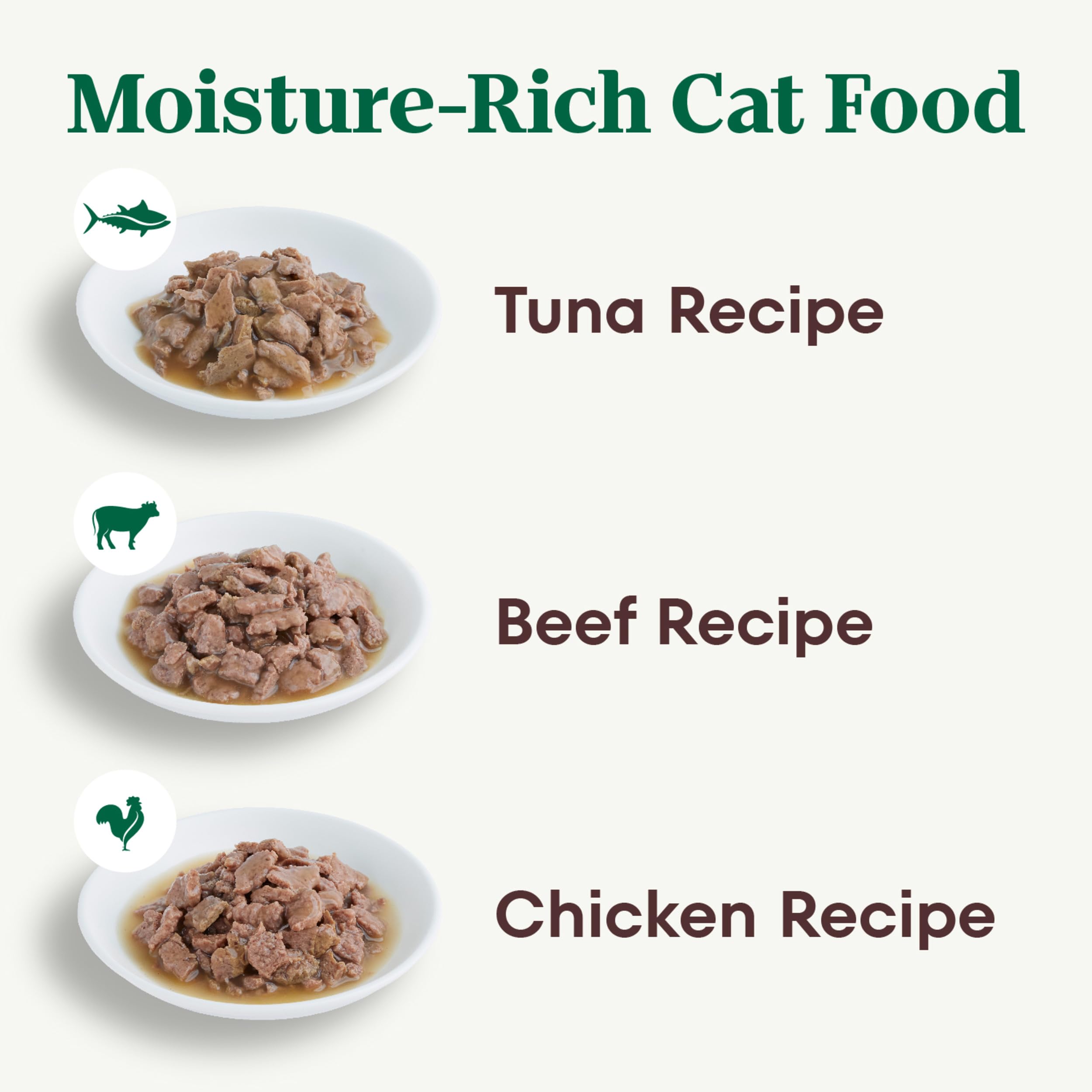 NUTRO Grain Free Natural Wet Cat Food Cuts in Gravy Beef Recipe, Tuna Recipe, and Chicken Recipe Variety Pack, 2.64 oz. PERFECT