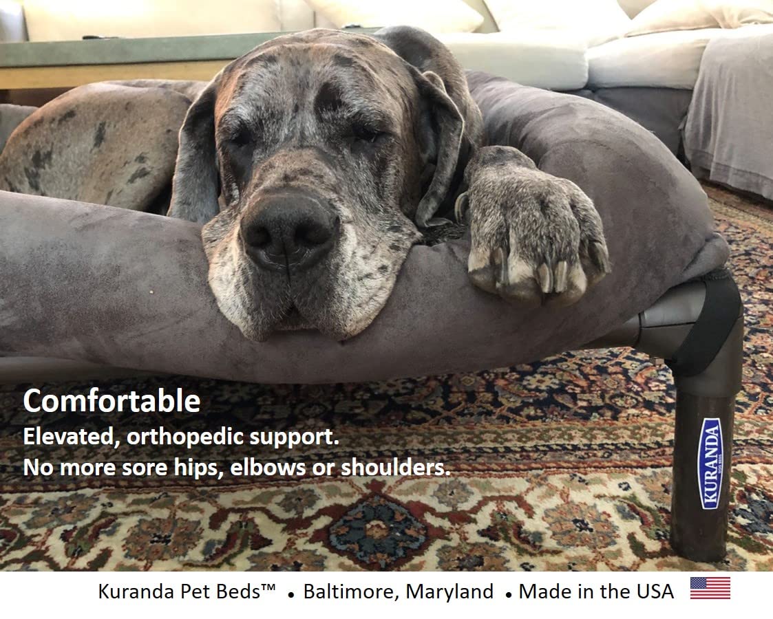 Kuranda Chewproof Dog Bed - Walnut PVC - 35'' x 23'' - Cordura Nylon - Burgundy